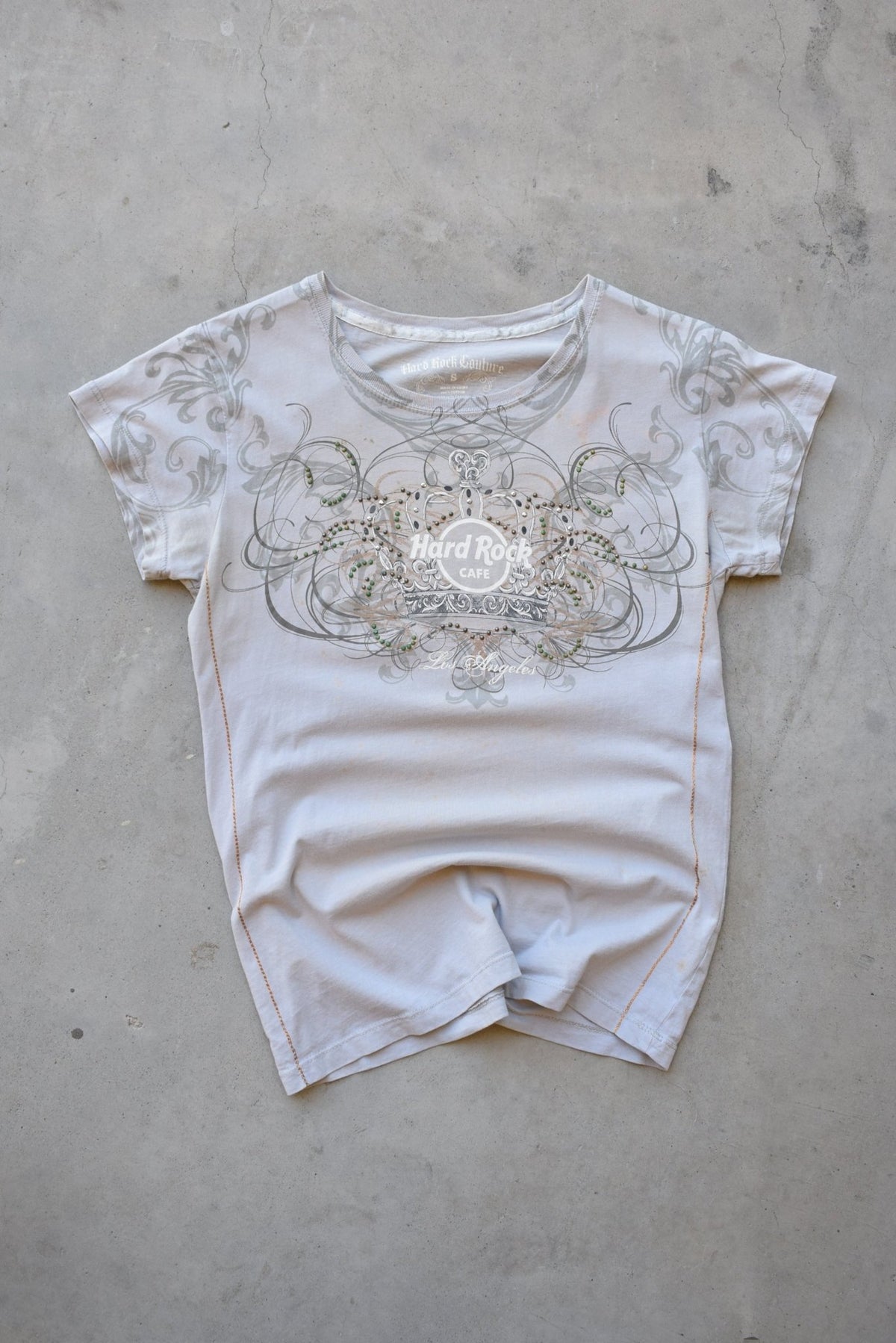 Hard Rock Cafe Grey Graphic Tee — 2000s (Women's S) - Retrospective Store