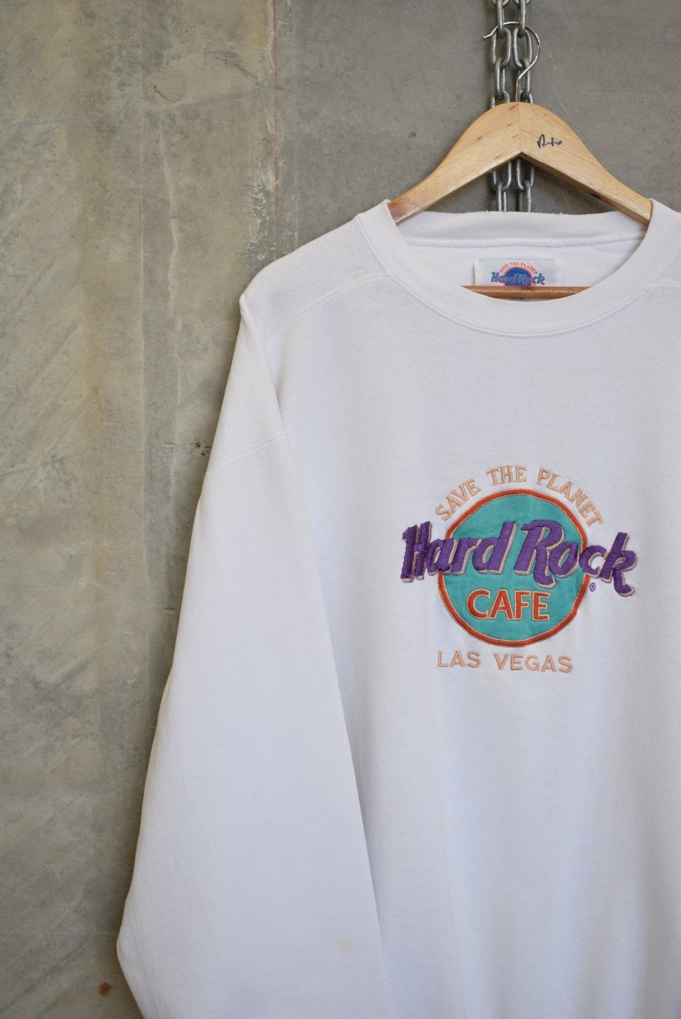 Hard Rock Cafe 'Save the Planet' Embroidered Crewneck — 1990s (L) - Retrospective Store