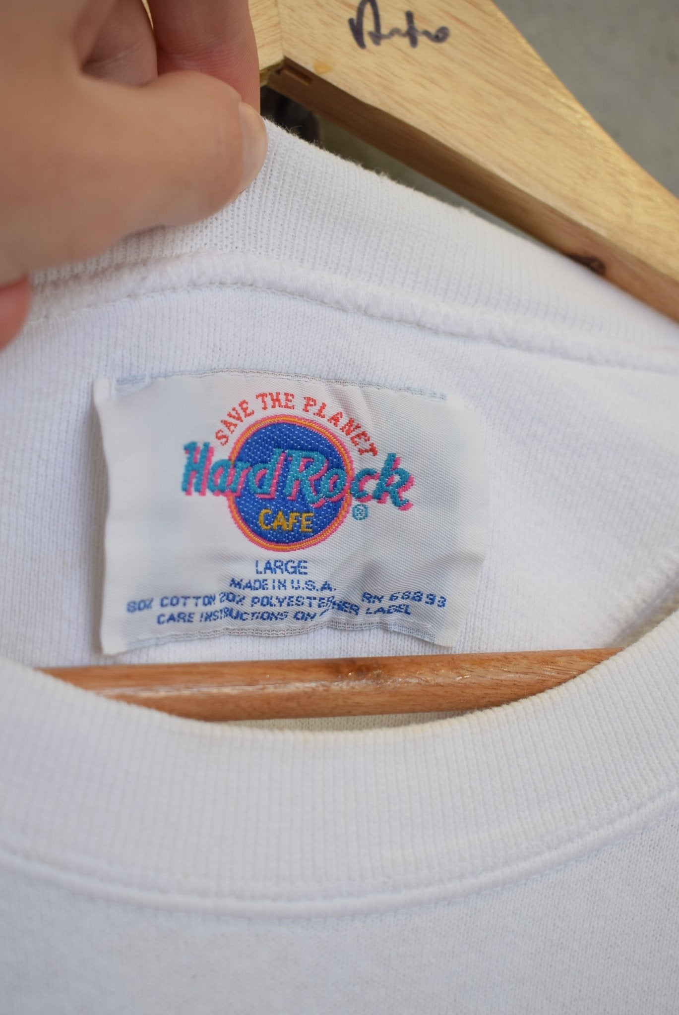 Hard Rock Cafe 'Save the Planet' Embroidered Crewneck — 1990s (L) - Retrospective Store