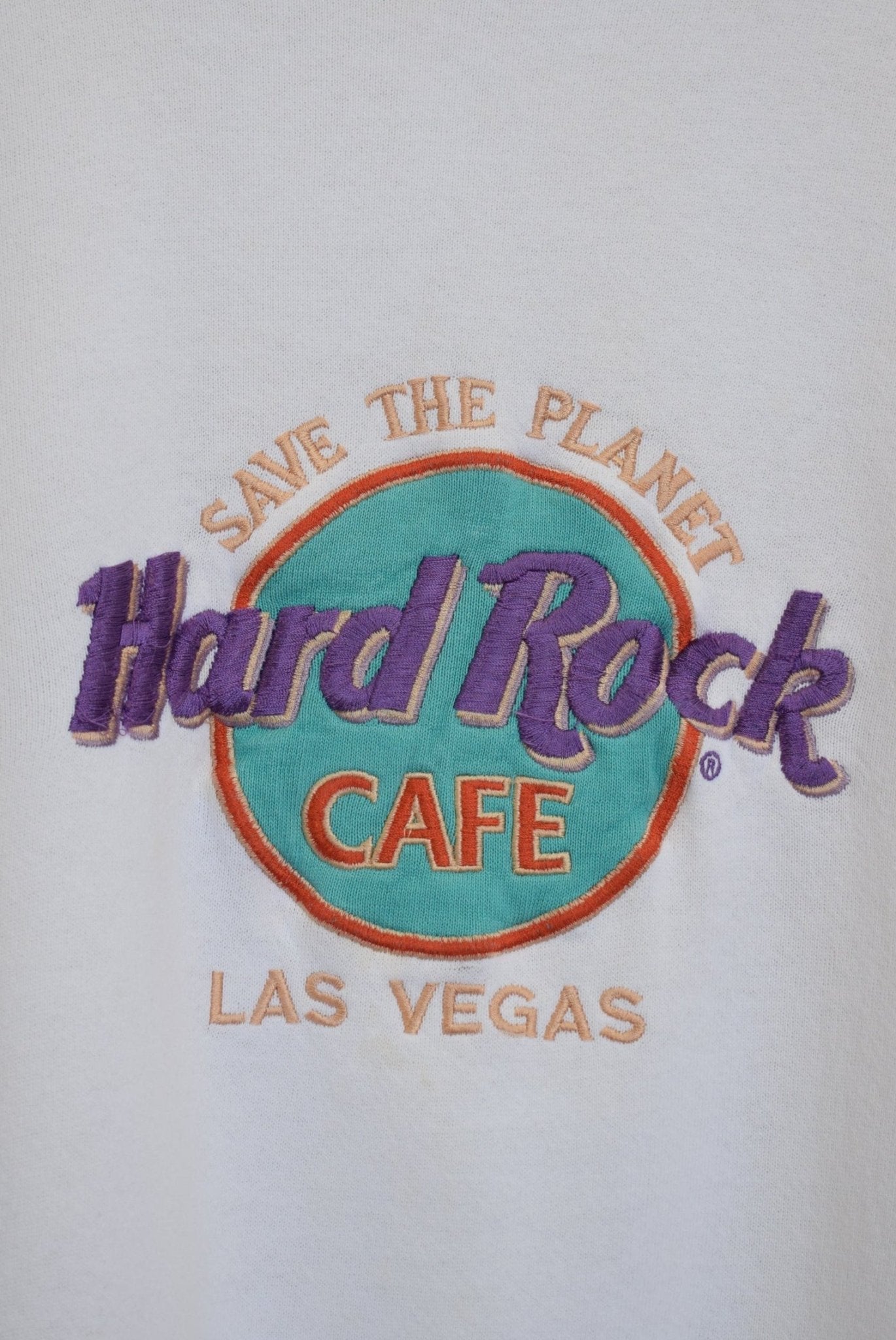 Hard Rock Cafe 'Save the Planet' Embroidered Crewneck — 1990s (L) - Retrospective Store