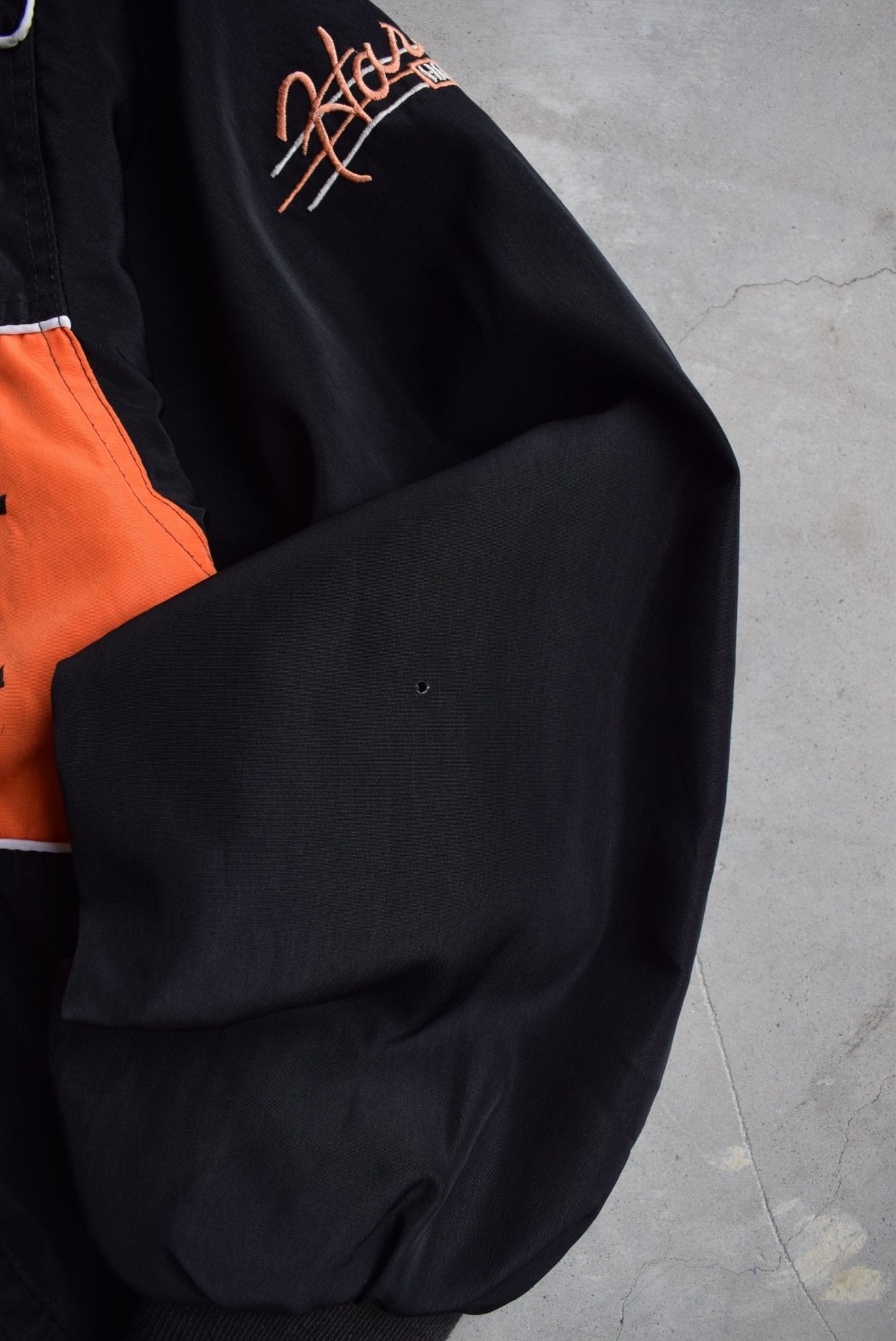 Harley Davidson Black & Orange Embroidered Jacket — 2000s (L/XL) - Retrospective Store