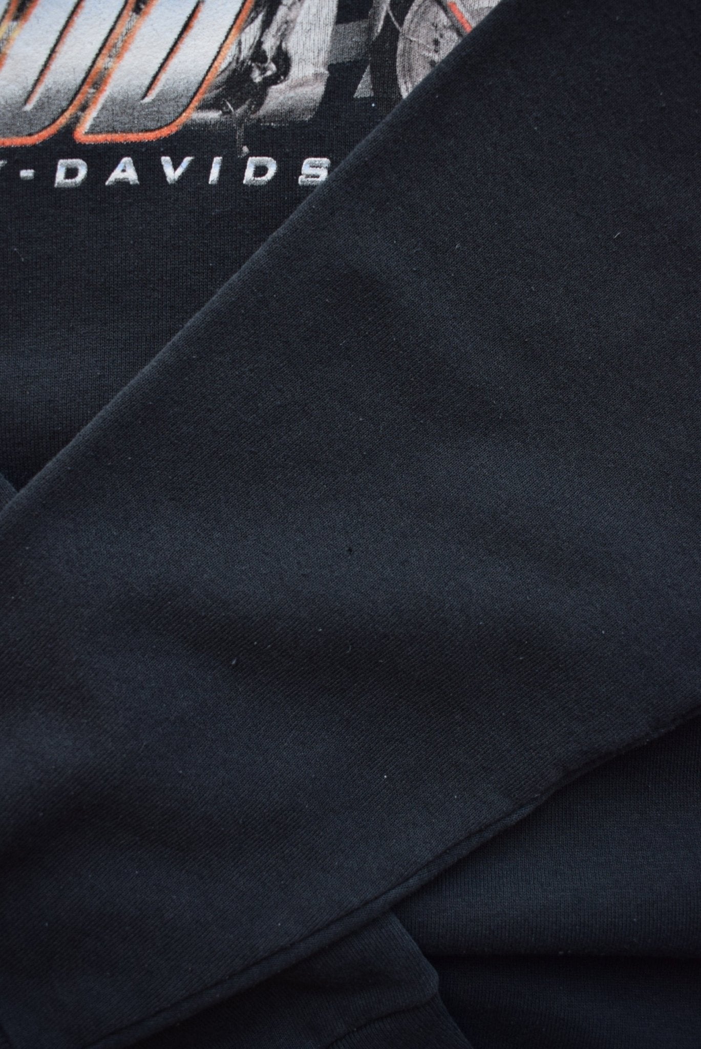 Harley Davidson Motorcycles Black Graphic Crewneck — 2001 (L) - Retrospective Store
