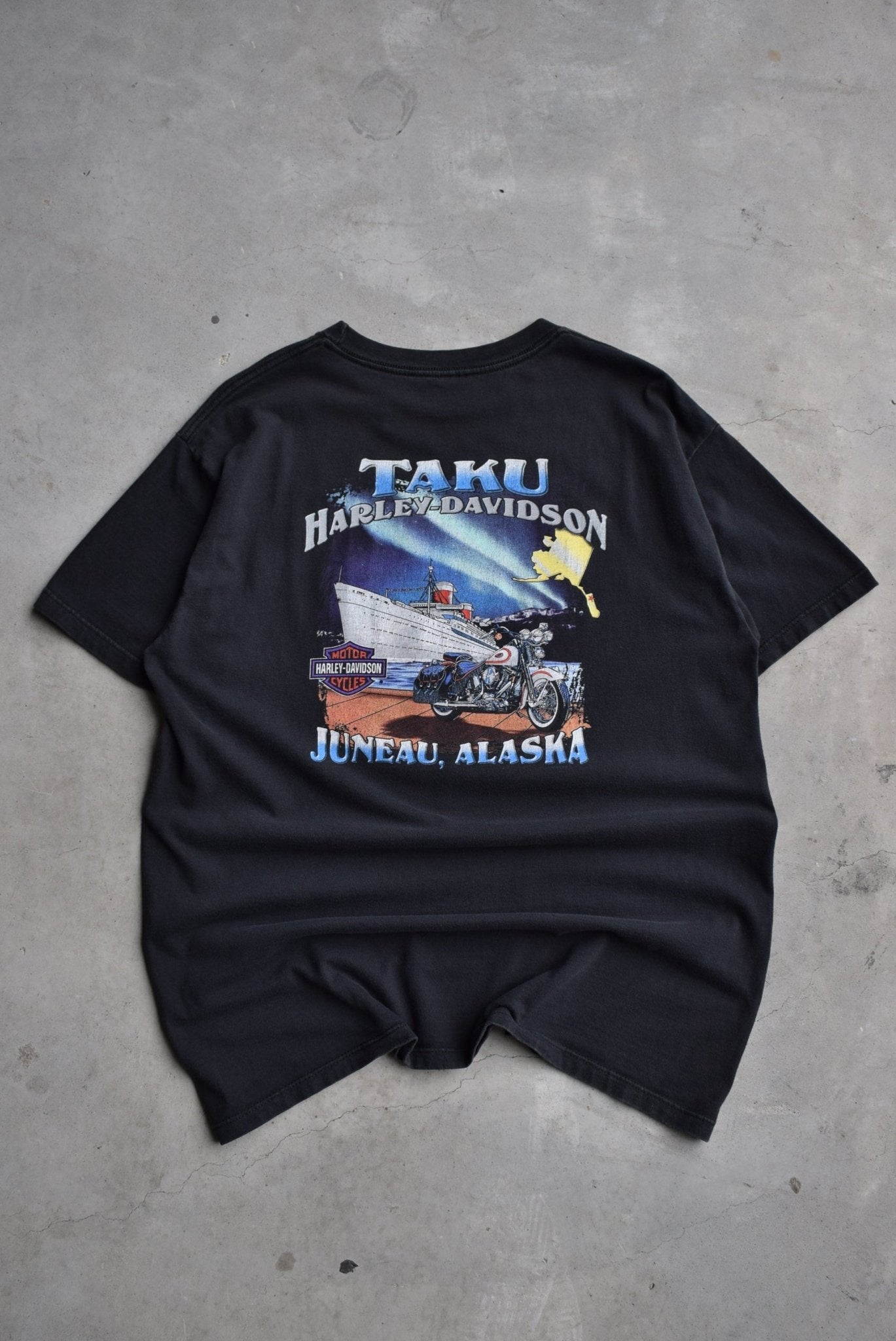Harley Davidson Motorcycles Black Graphic Tee — 1998 (XL) - Retrospective Store