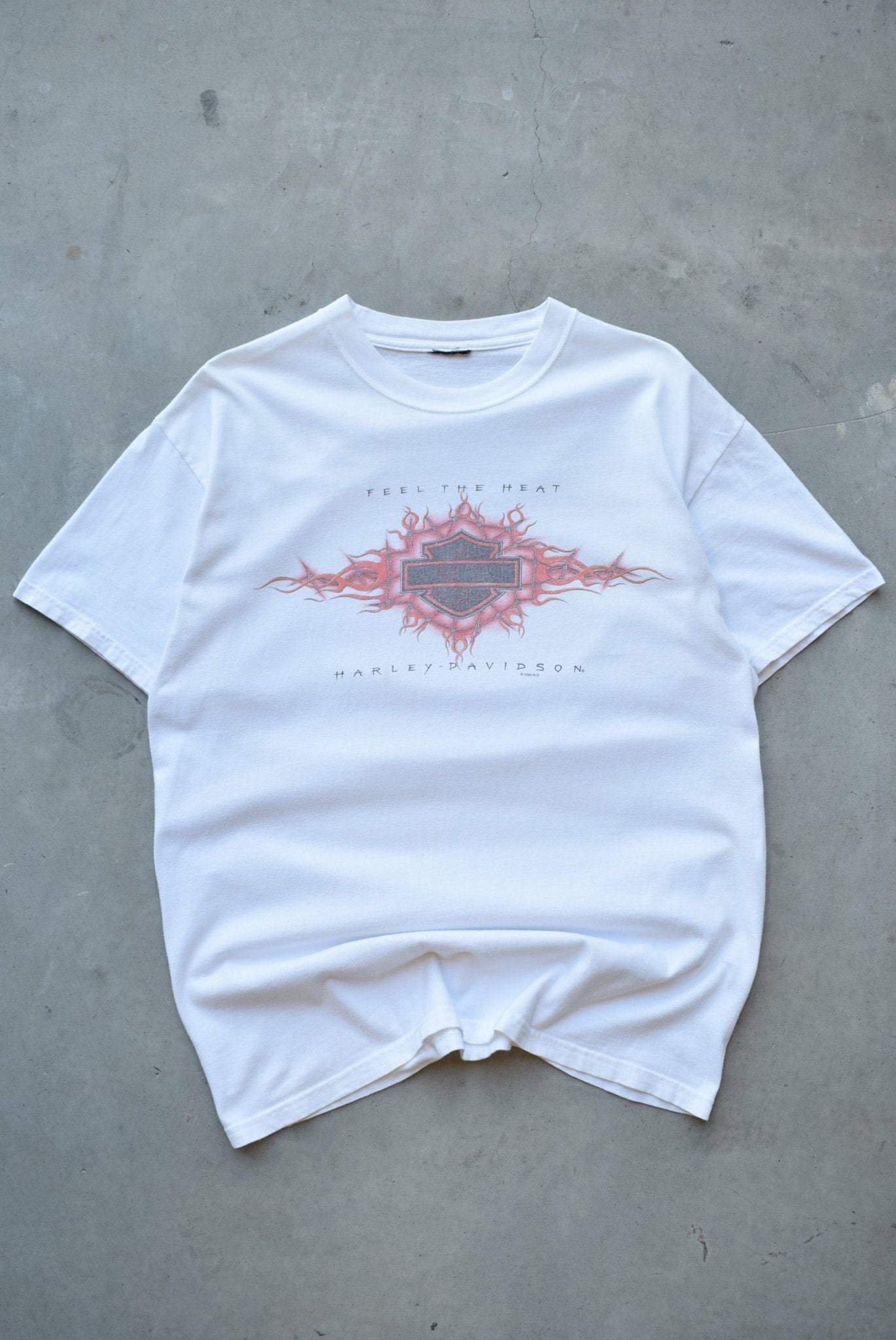 Harley Davidson Motorcycles White Graphic Tee — 2000 (M/L) - Retrospective Store