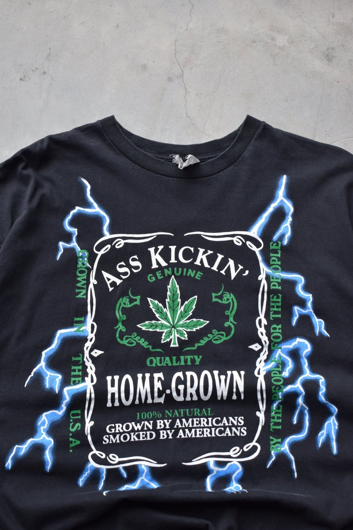 Home-Grown Marijuana Black Graphic Tee — 1990s (XL) - Retrospective Store