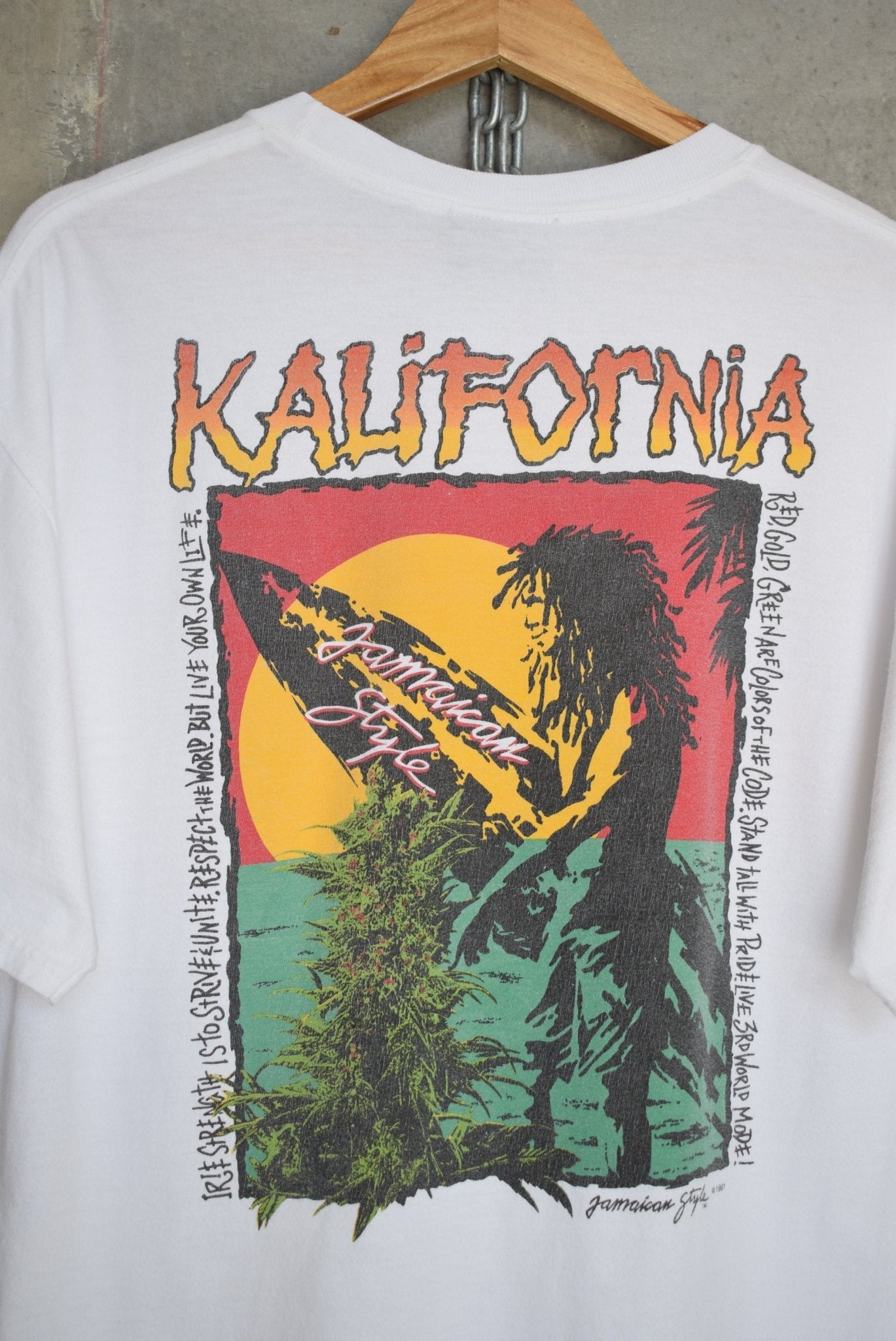 Kalifornia Surfing Jamaican Style Tee — 1991 (L) - Retrospective Store