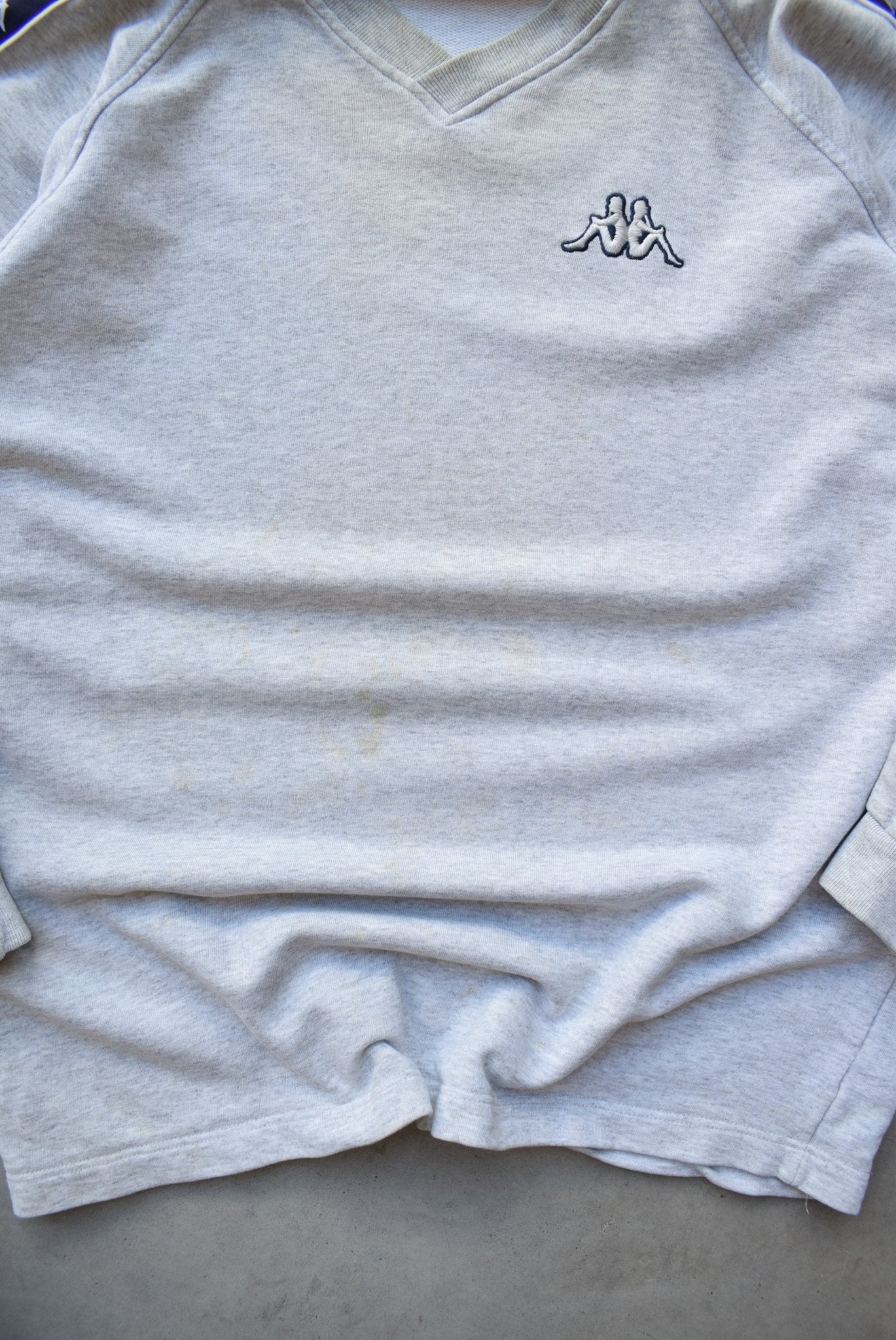 Kappa Grey Embroidered Logo Crewneck — 1990s (XL) - Retrospective Store