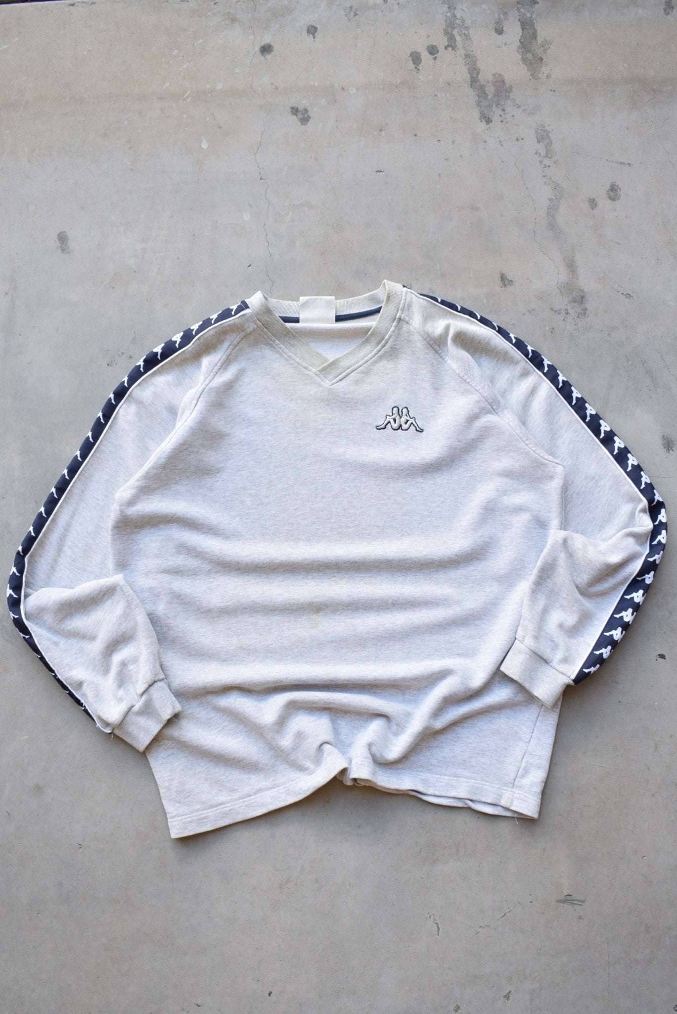 Kappa Grey Embroidered Logo Crewneck — 1990s (XL) - Retrospective Store
