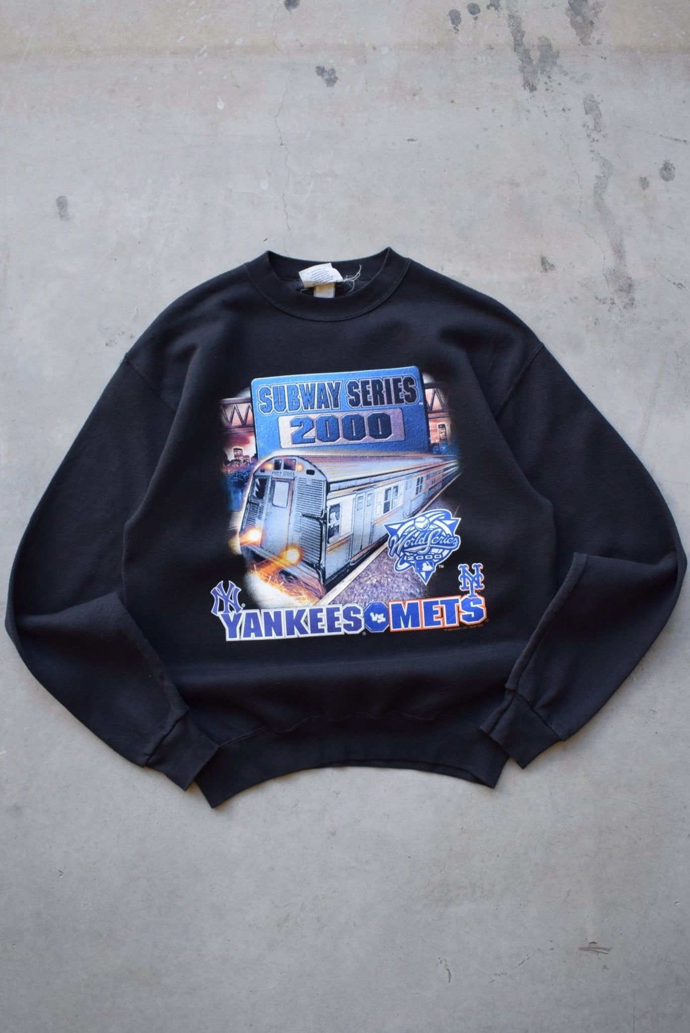 LEE Sport x MLB New York Yankees Black Graphic Crewneck — 2000 (M) - Retrospective Store