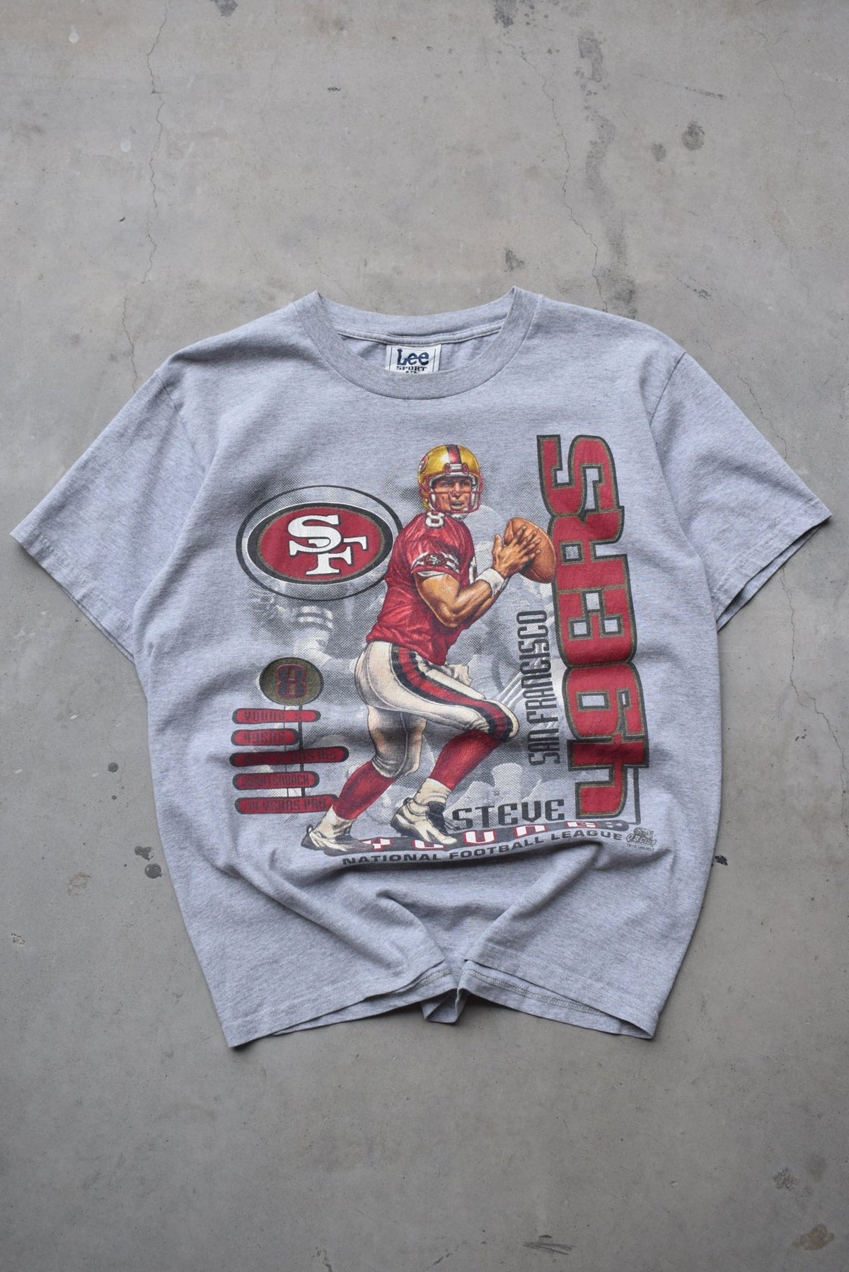 LEE Sports x NFL San Francisco 49ers Grey Graphic Tee — 1999 (M) - Retrospective Store