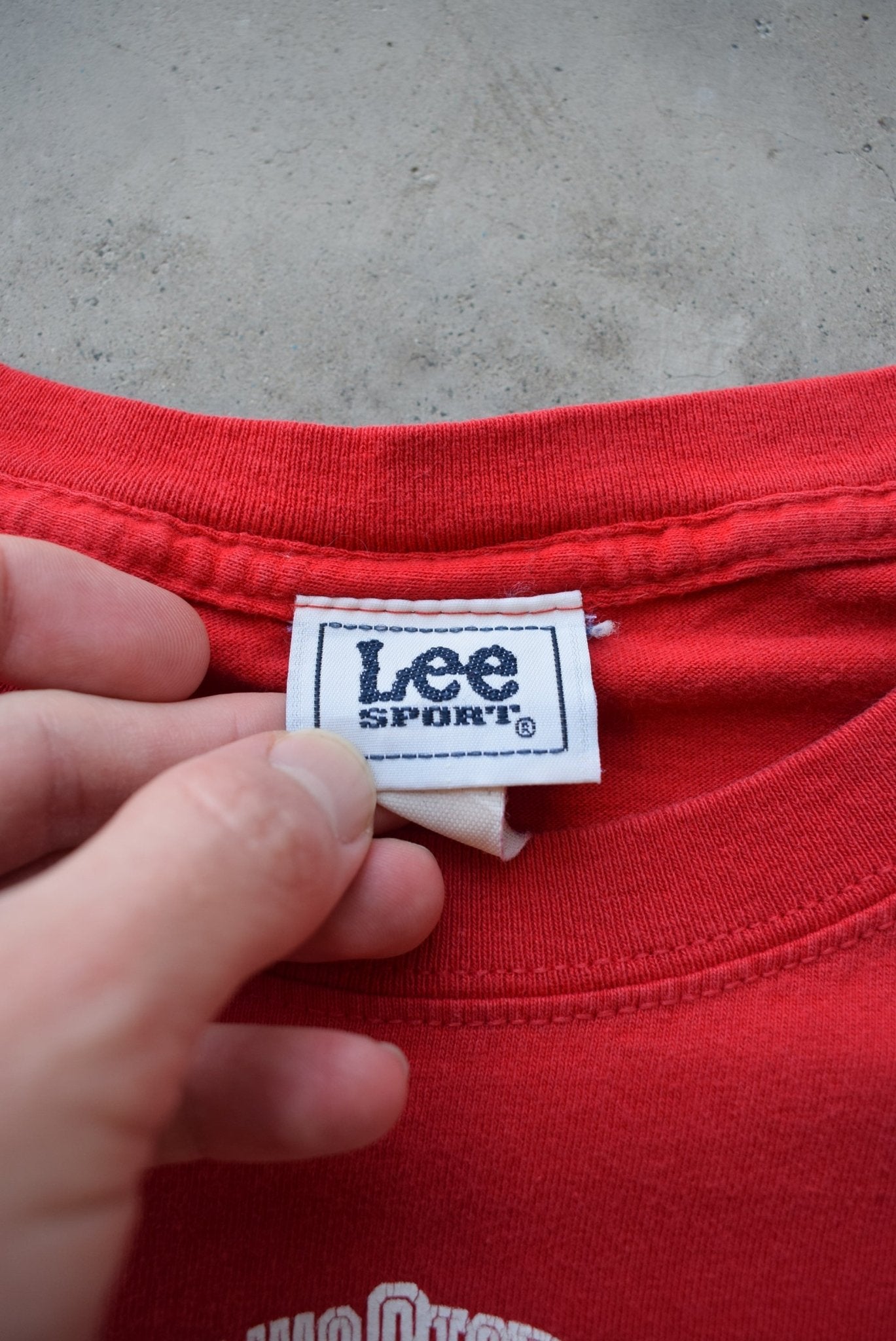 LEE x Ohio State University Football Red Graphic Tee — 2000s (L) - Retrospective Store