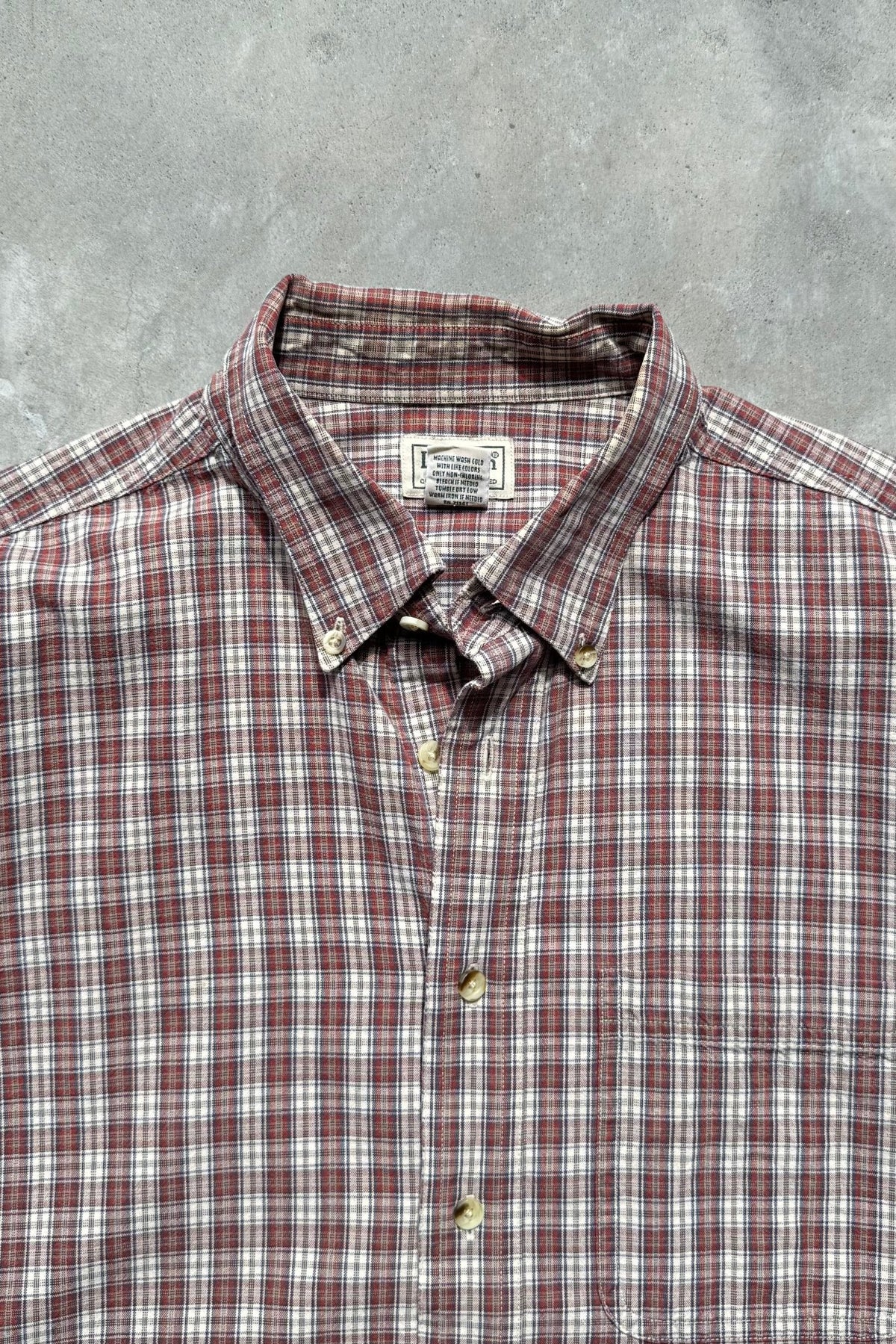 L.L. Bean Red Cropped Long Sleeve Button Up — 2000s (L) - Retrospective Store