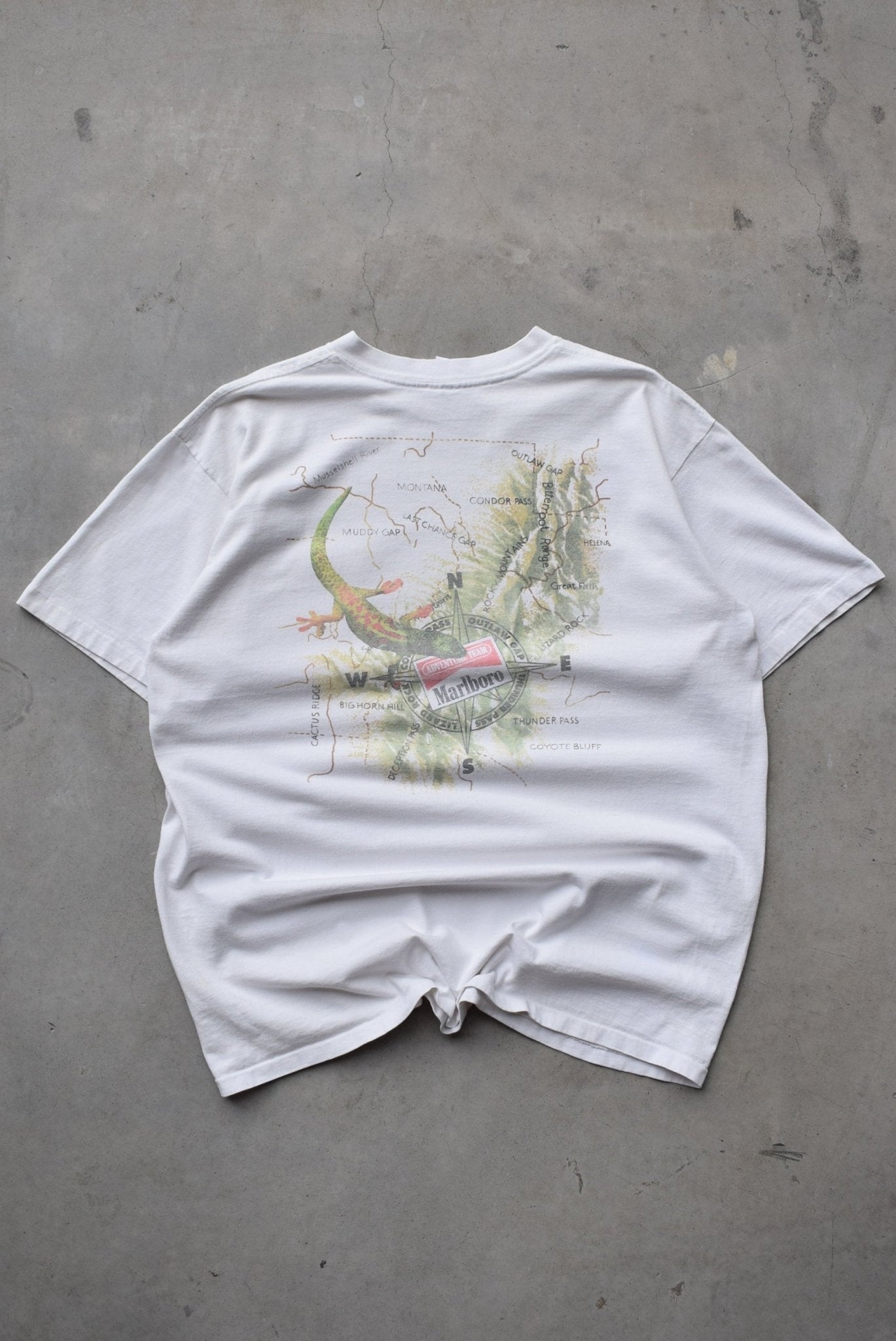 Marlboro Adventure Team White Graphic Tee — 1990s (L) - Retrospective Store