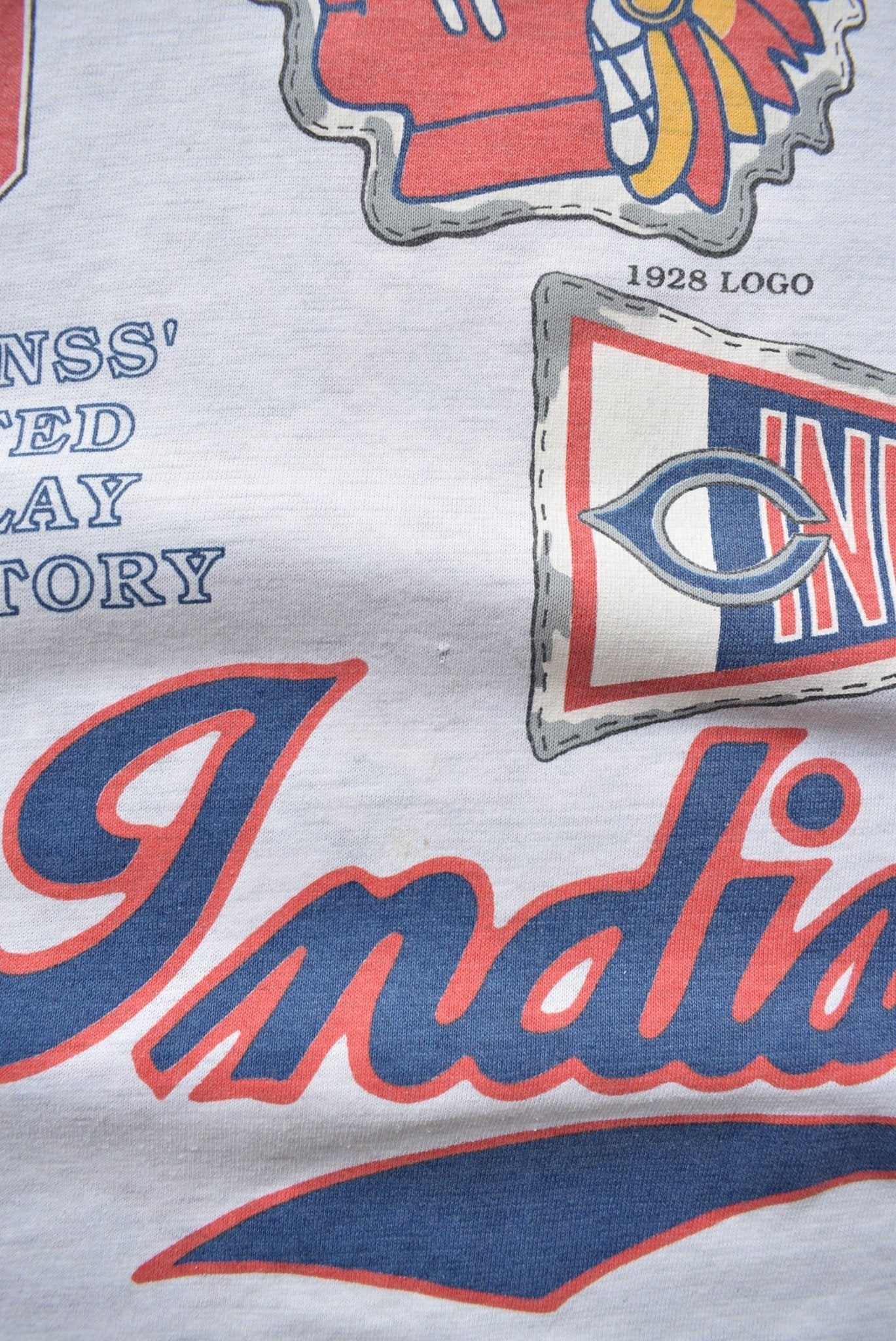 MLB Cleveland Indians World Series Champions Grey Graphic Tee — 1991 (M/L) - Retrospective Store