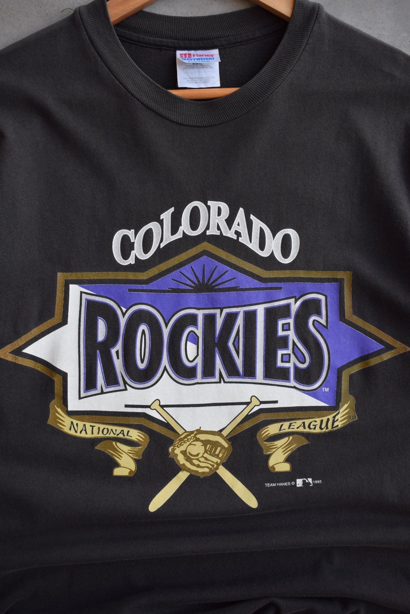 MLB Colorado Rockies Black Graphic Tee — 1995 (M) - Retrospective Store