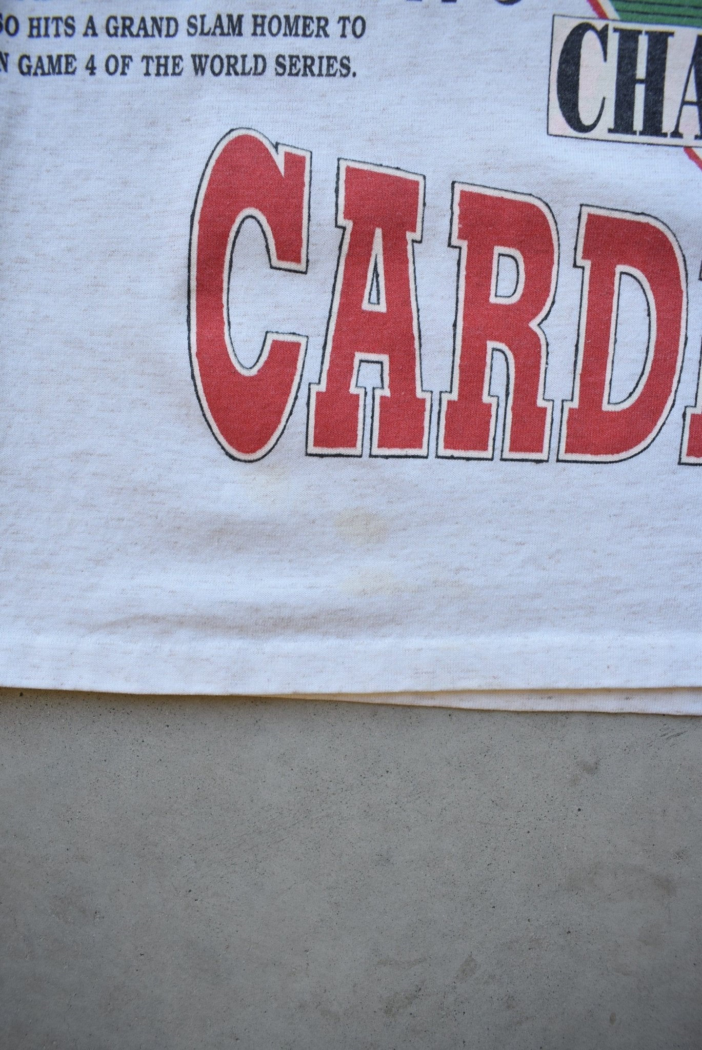 MLB St. Louis Cardinals World Series Champions Grey All-Over-Print Tee — 1992 (L) - Retrospective Store