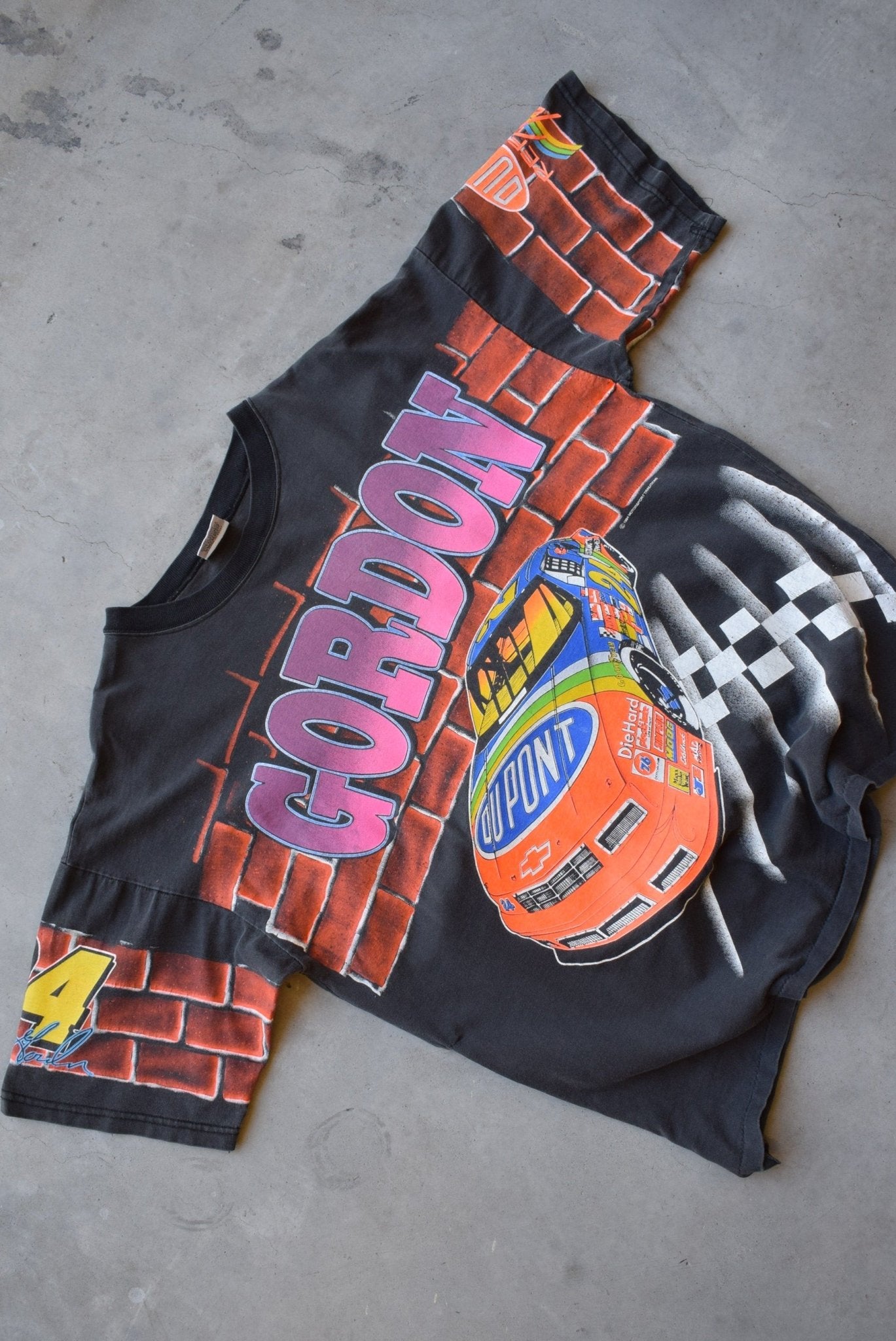 NASCAR Jeff Gordon Black All-Over-Print Tee — 1994 (XL) - Retrospective Store