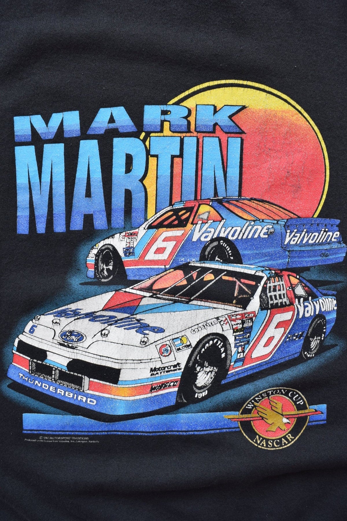 NASCAR Winston Cup Racing Black Graphic Crewneck — 1993 (L) - Retrospective Store