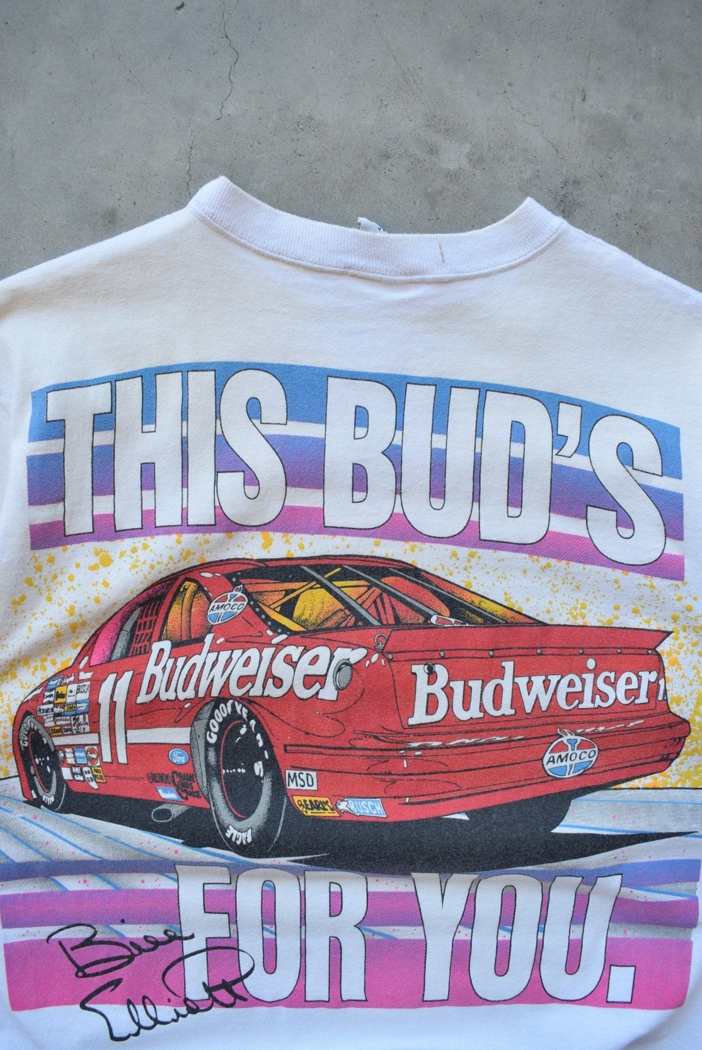 NASCAR x Budweiser White All-Over-Print Tee — 1993 (S) - Retrospective Store