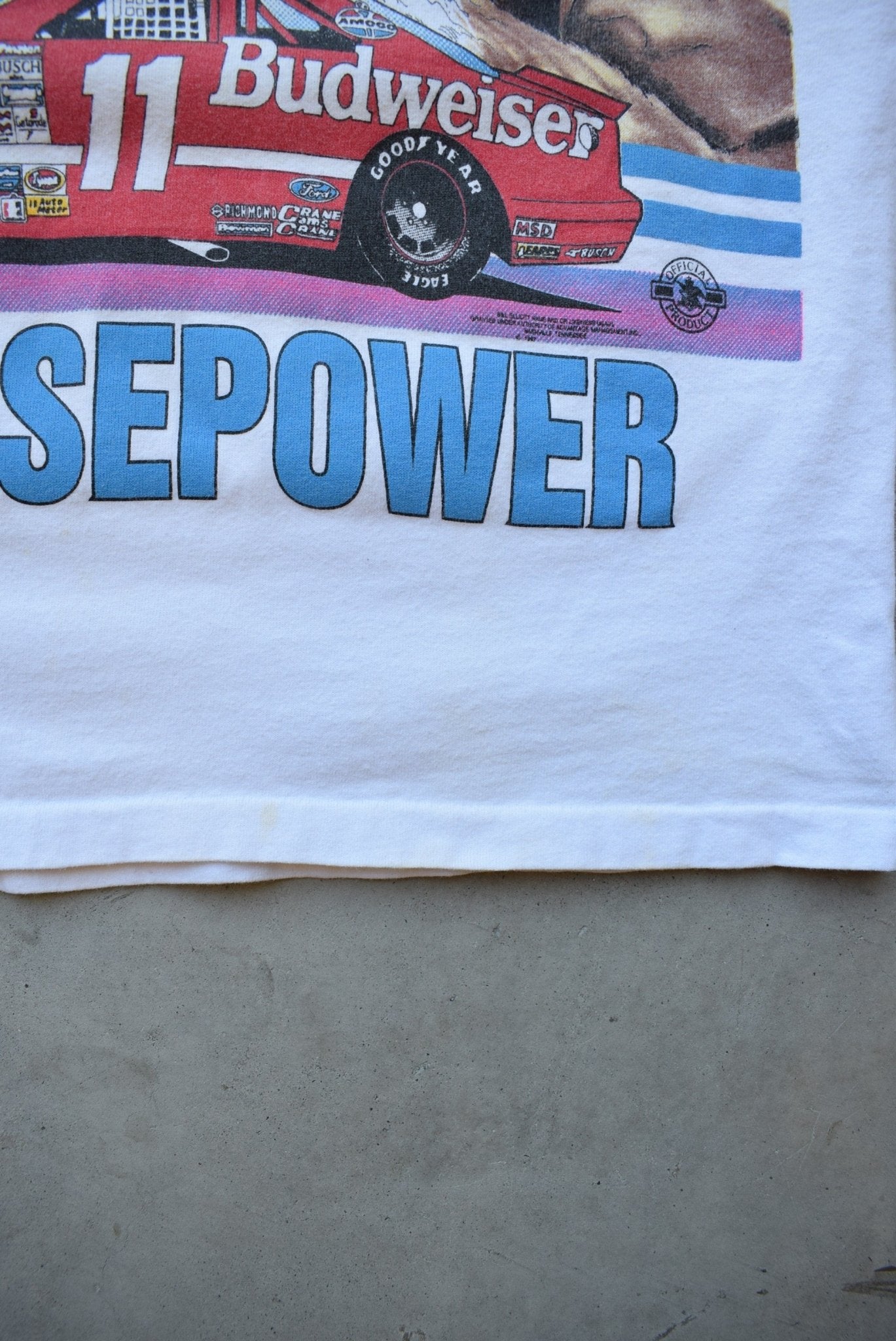 NASCAR x Budweiser White All-Over-Print Tee — 1993 (S) - Retrospective Store