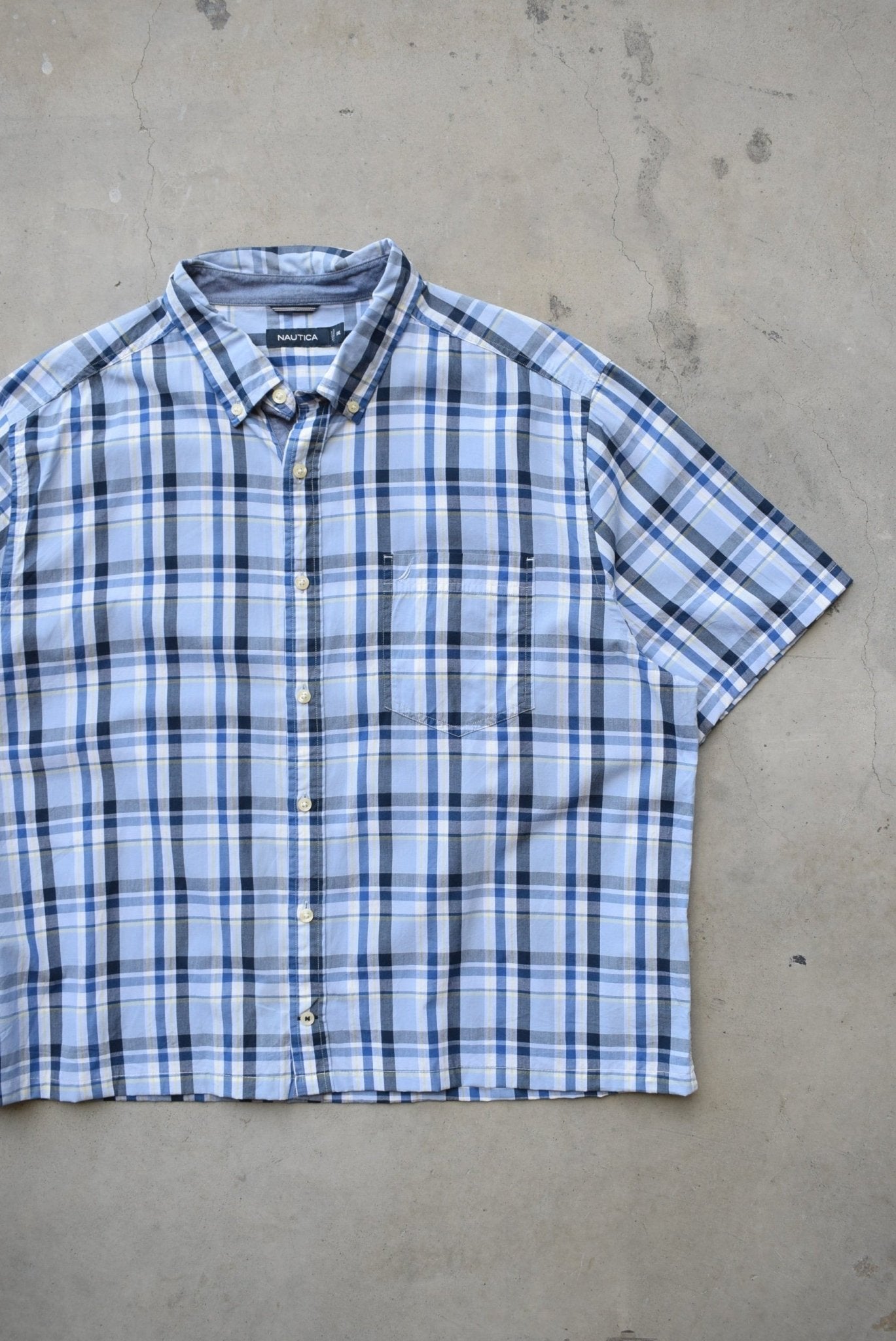 Nautica Baby-Blue Cropped Button Up — 2000s (XL) - Retrospective Store