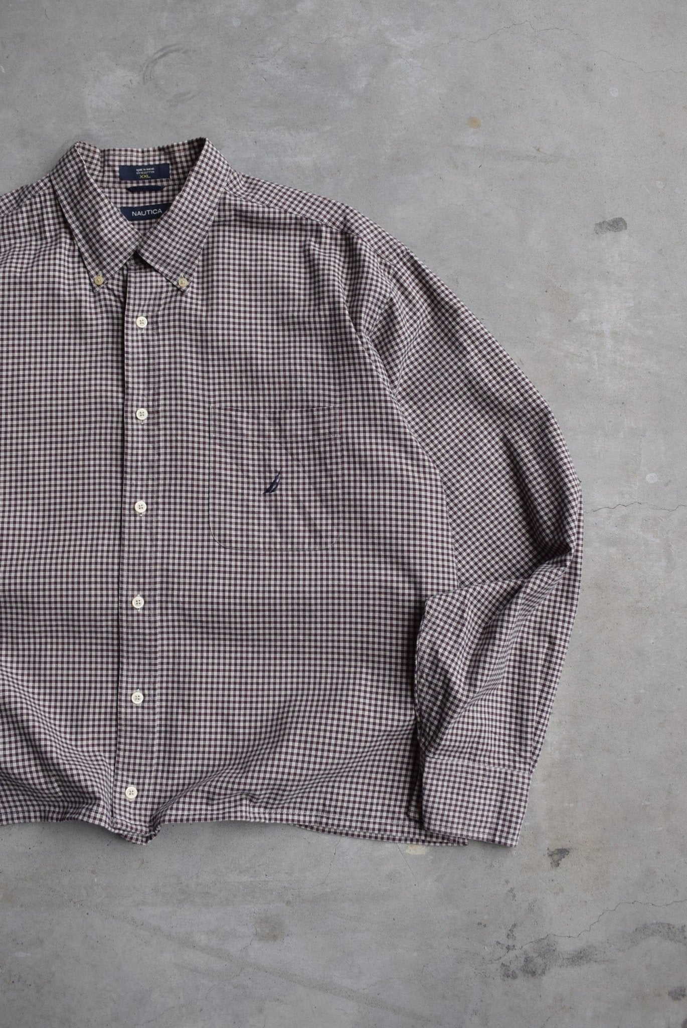 Nautica Cropped Long Sleeve Button Up — 2000s (XL) - Retrospective Store
