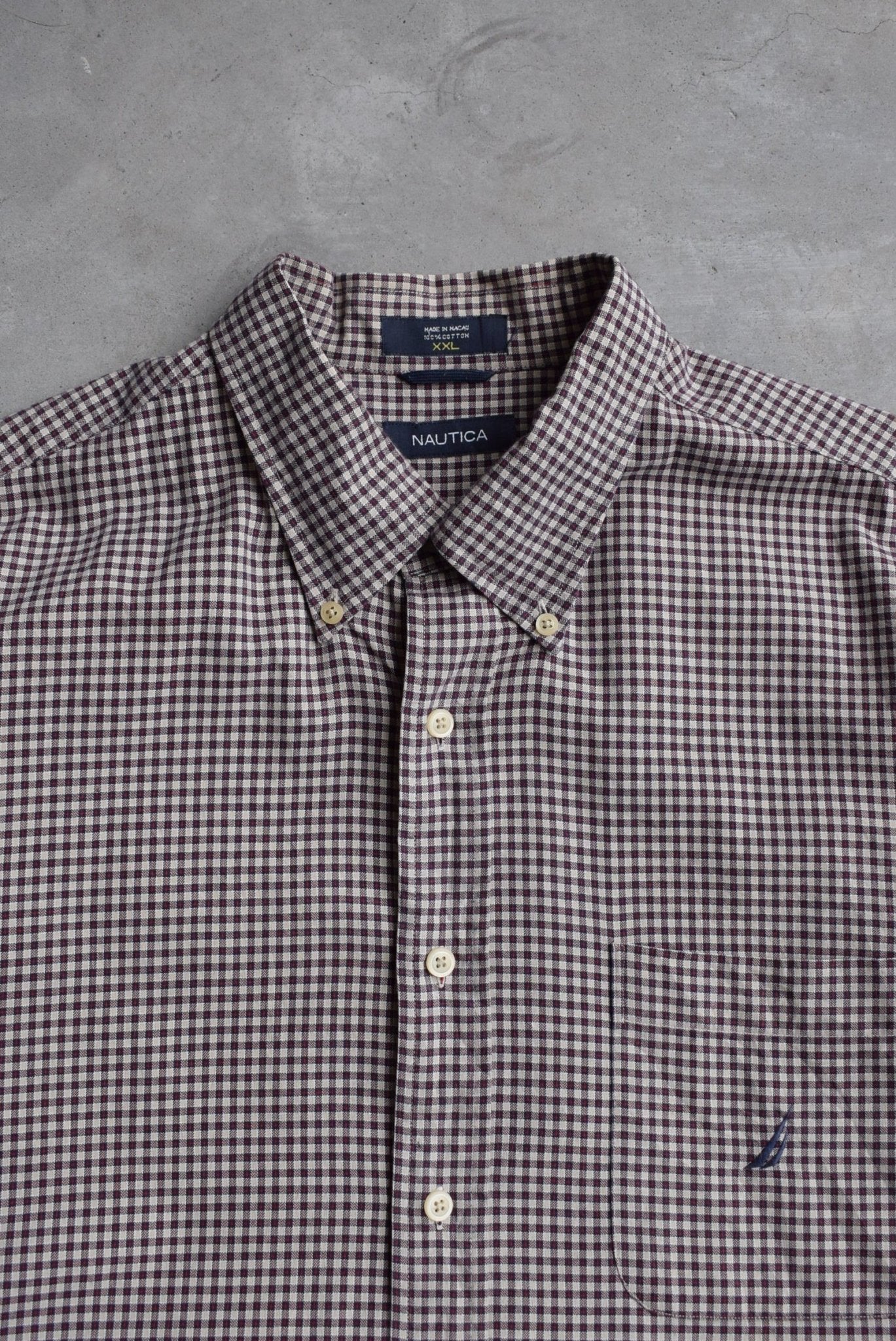 Nautica Cropped Long Sleeve Button Up — 2000s (XL) - Retrospective Store