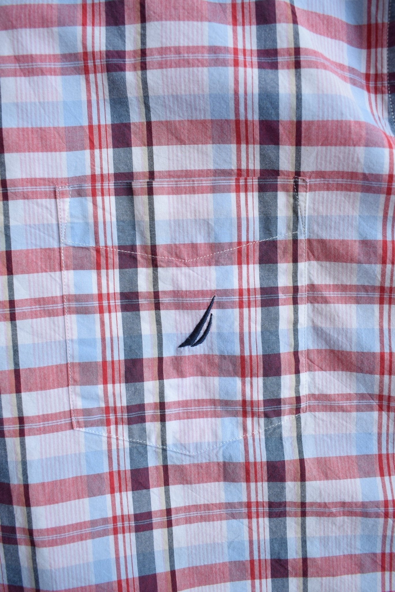 Nautica Red Cropped Button Up — 2000s (XXL) - Retrospective Store