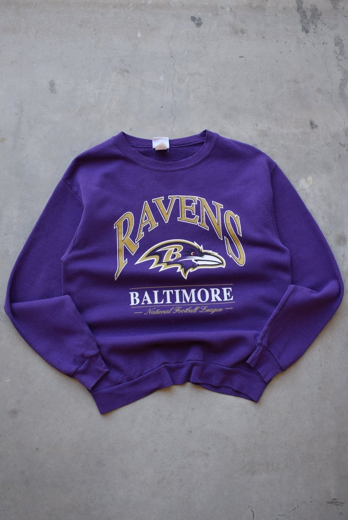 NFL Baltimore Ravens Purple Graphic Crewneck — 1990s (M) - Retrospective Store
