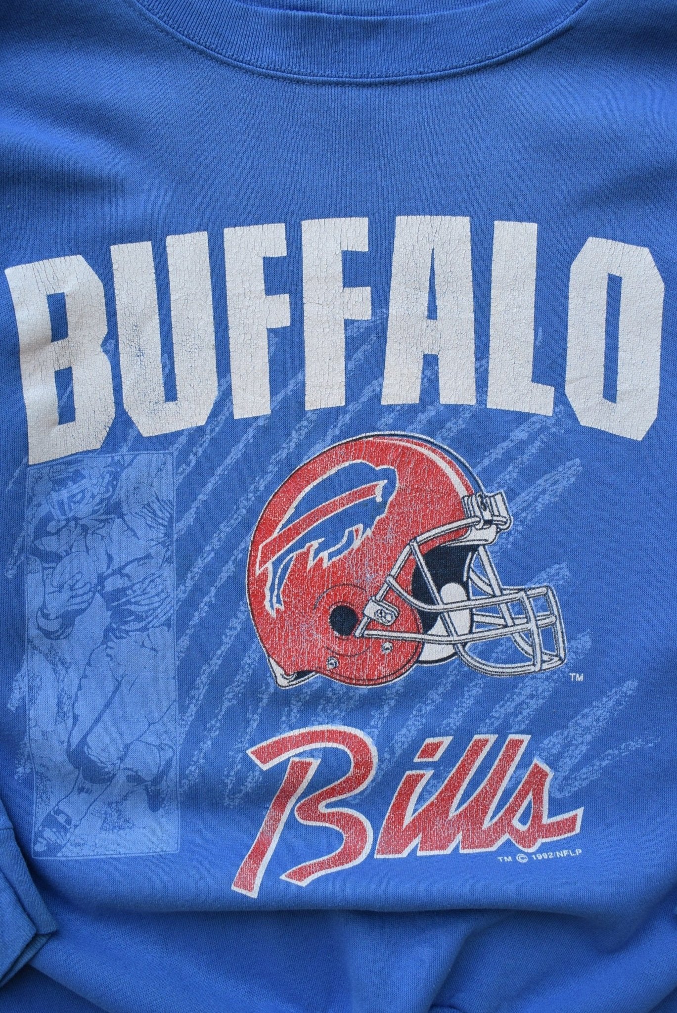 NFL Buffalo Bills Blue Graphic Crewneck — 1992 (M) - Retrospective Store