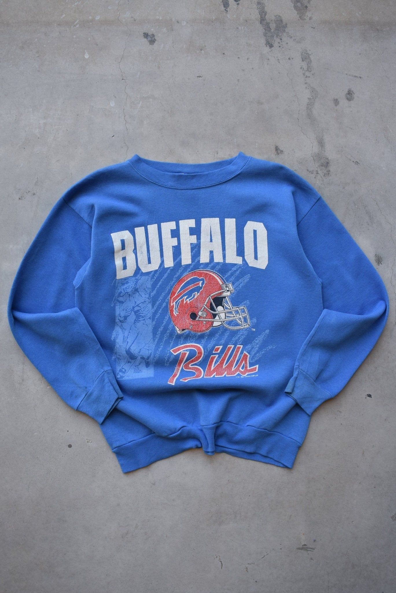 NFL Buffalo Bills Blue Graphic Crewneck — 1992 (M) - Retrospective Store
