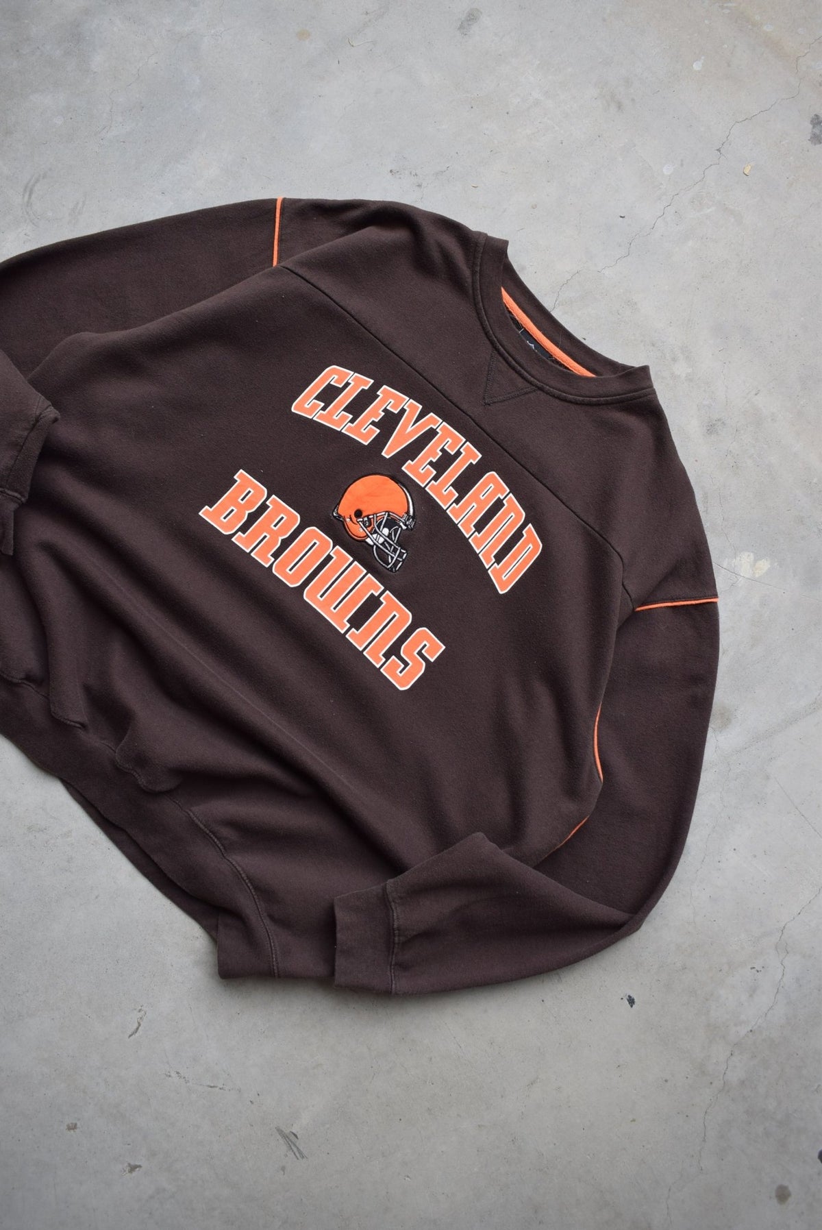 NFL Cleveland Browns Brown Embroidered Crewneck — 2000s (XXL) - Retrospective Store