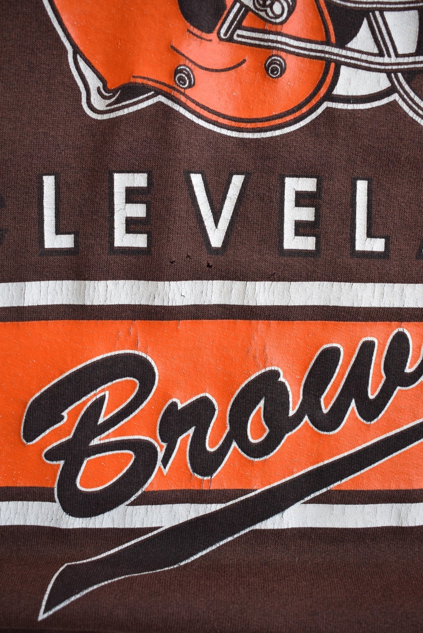 NFL Cleveland Browns Brown Graphic Crewneck — 1990s (S/M) - Retrospective Store