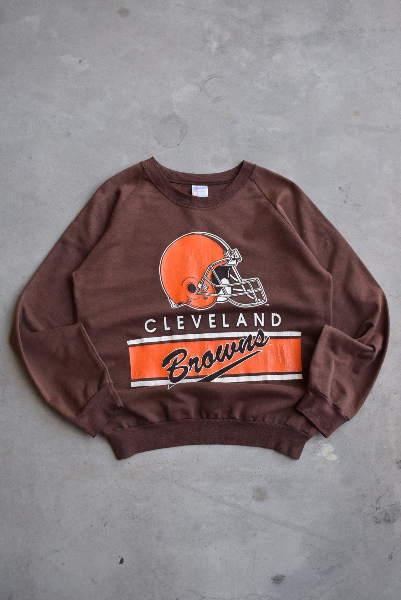 NFL Cleveland Browns Brown Graphic Crewneck — 1990s (S/M) - Retrospective Store