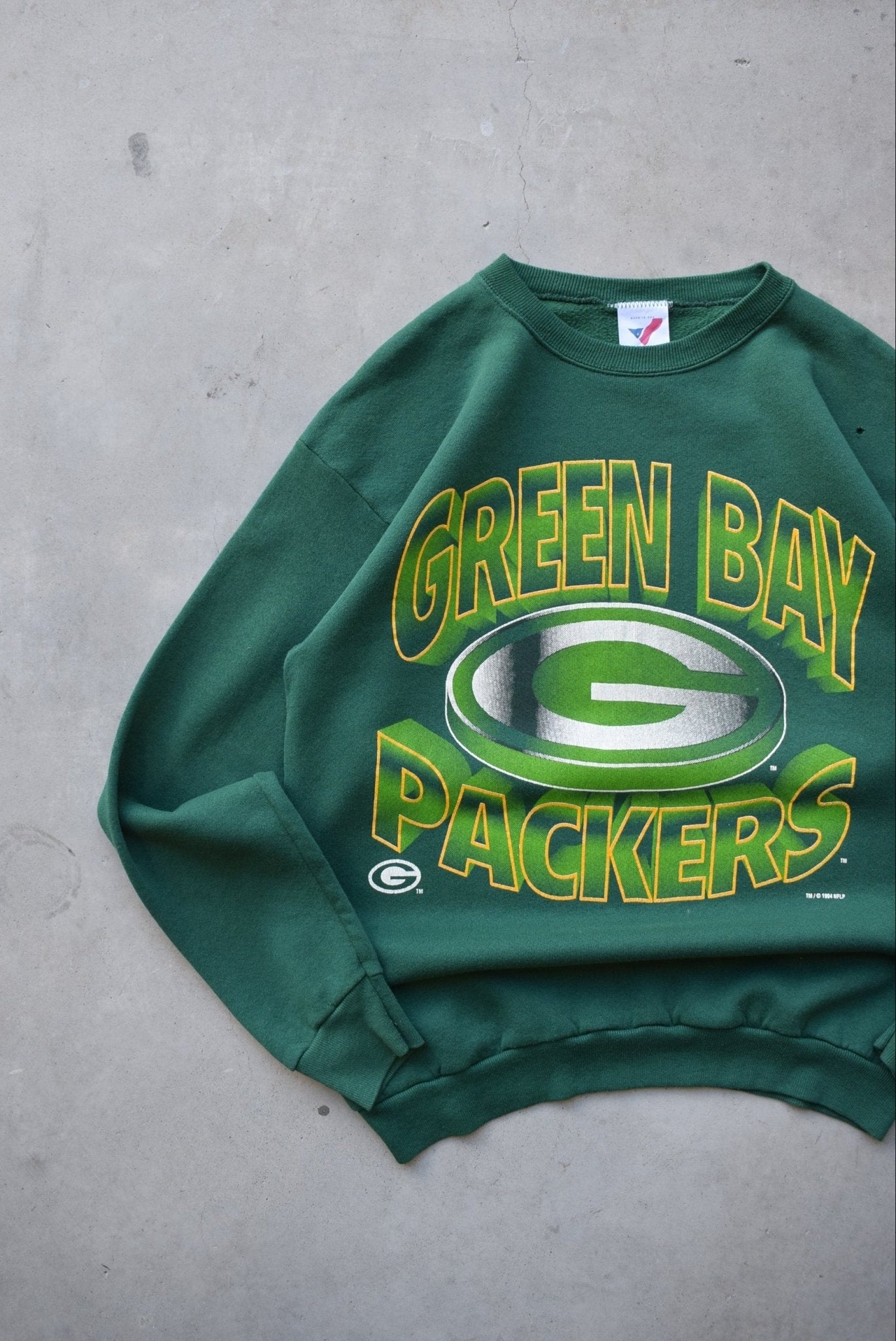 NFL Green Bay Packers Green Graphic Crewneck — 1994 (M) - Retrospective Store