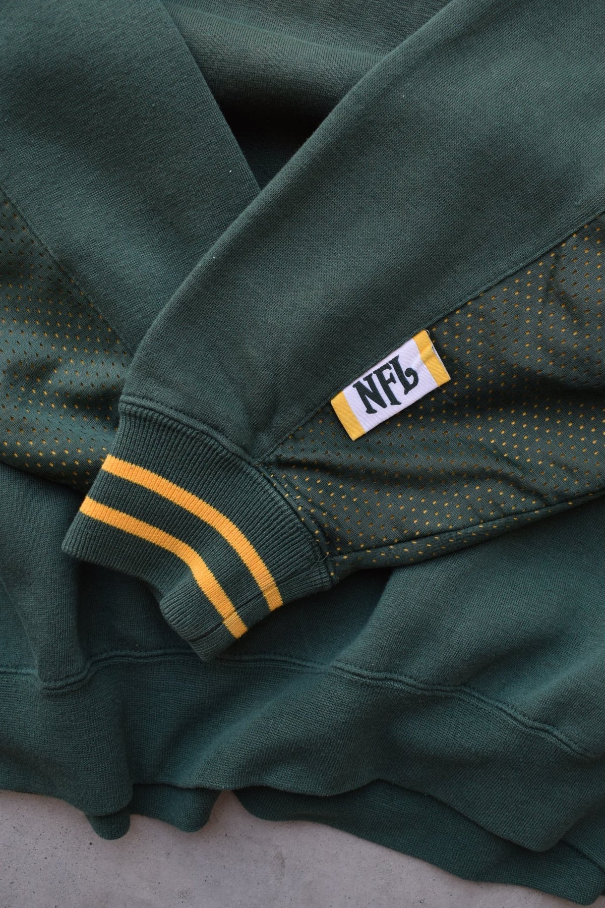 NFL Green Bay Packers Green & Yellow Embroidered Crewneck — 2000s (XXL) - Retrospective Store