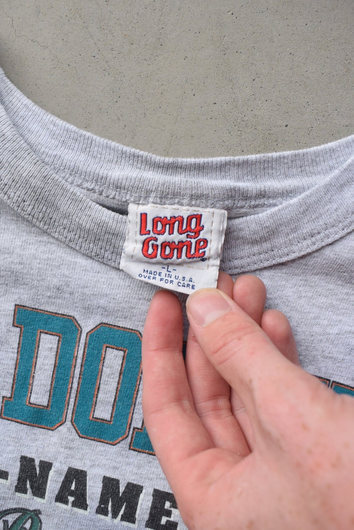 NFL Miami Dolphins Grey All-Over-Print Graphic Tee — 1993 (L) - Retrospective Store