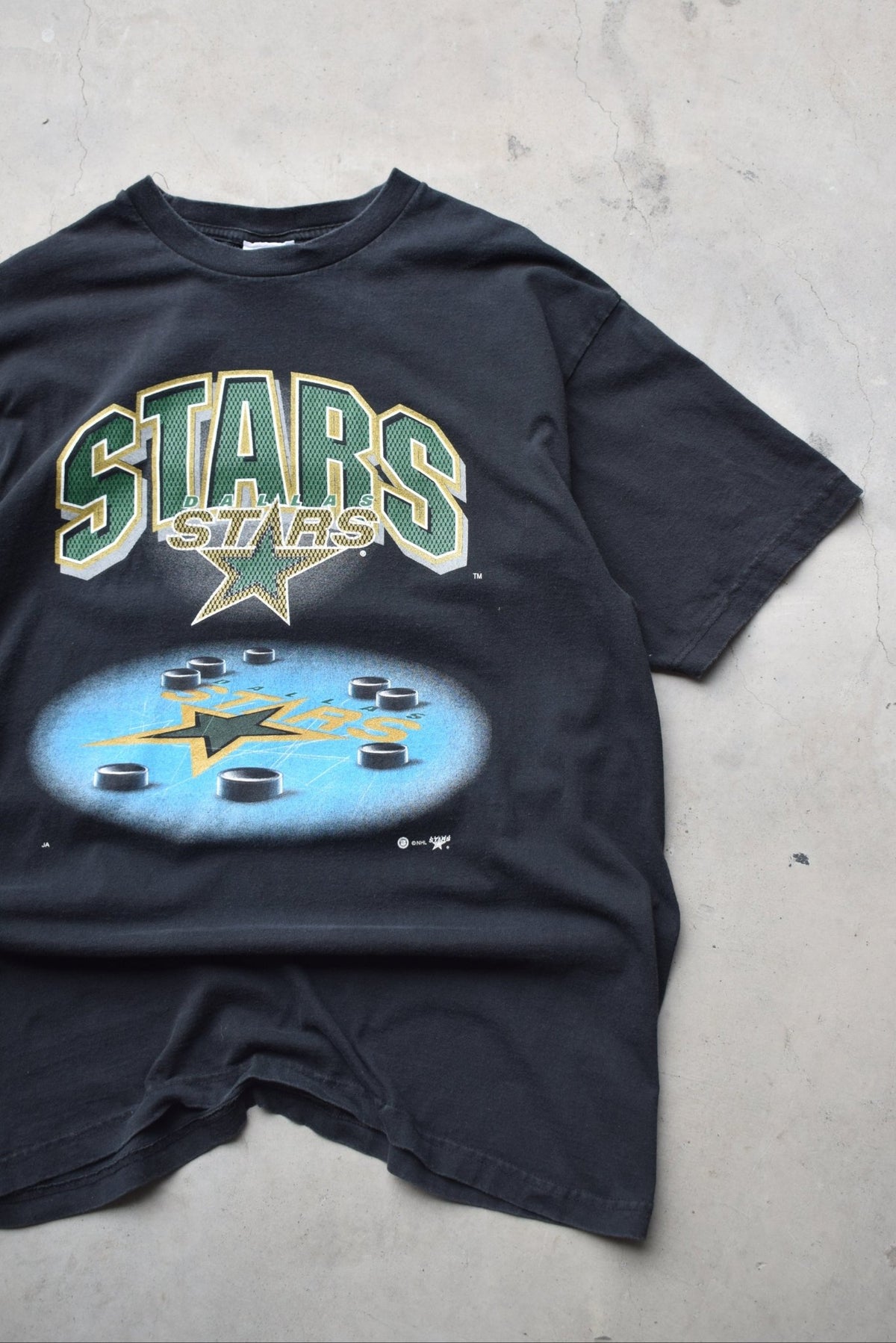 NHL Dallas Stars Black Graphic Tee — 2000s (XL) - Retrospective Store
