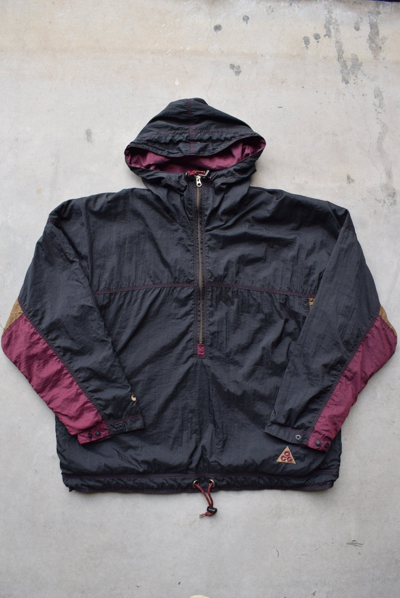 Nike ACG Black Embroidered Half-Zip Jacket — 1990s (XL) - Retrospective Store
