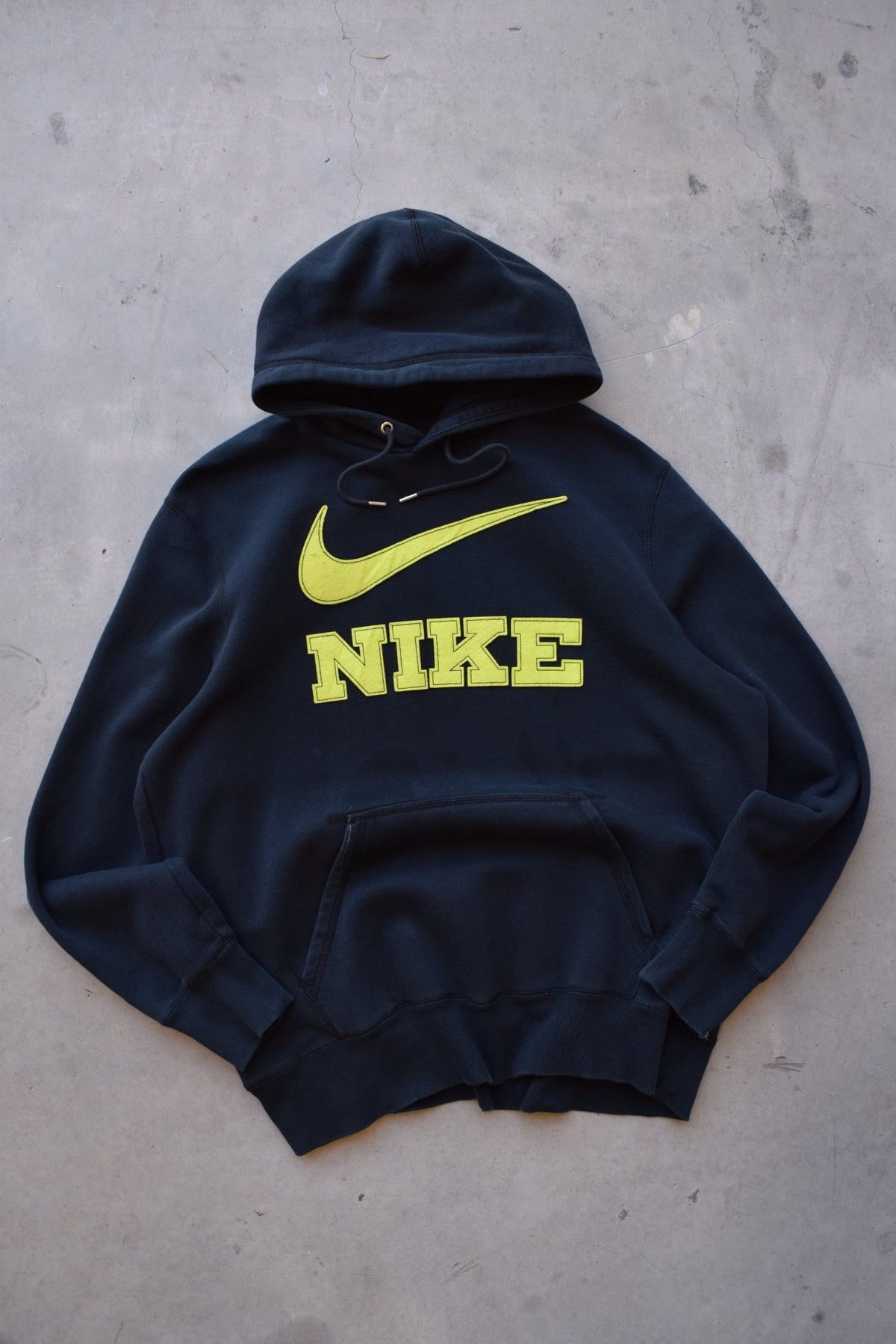 Nike Black Embroidered Spellout Hoodie — 2000s (XL) - Retrospective Store