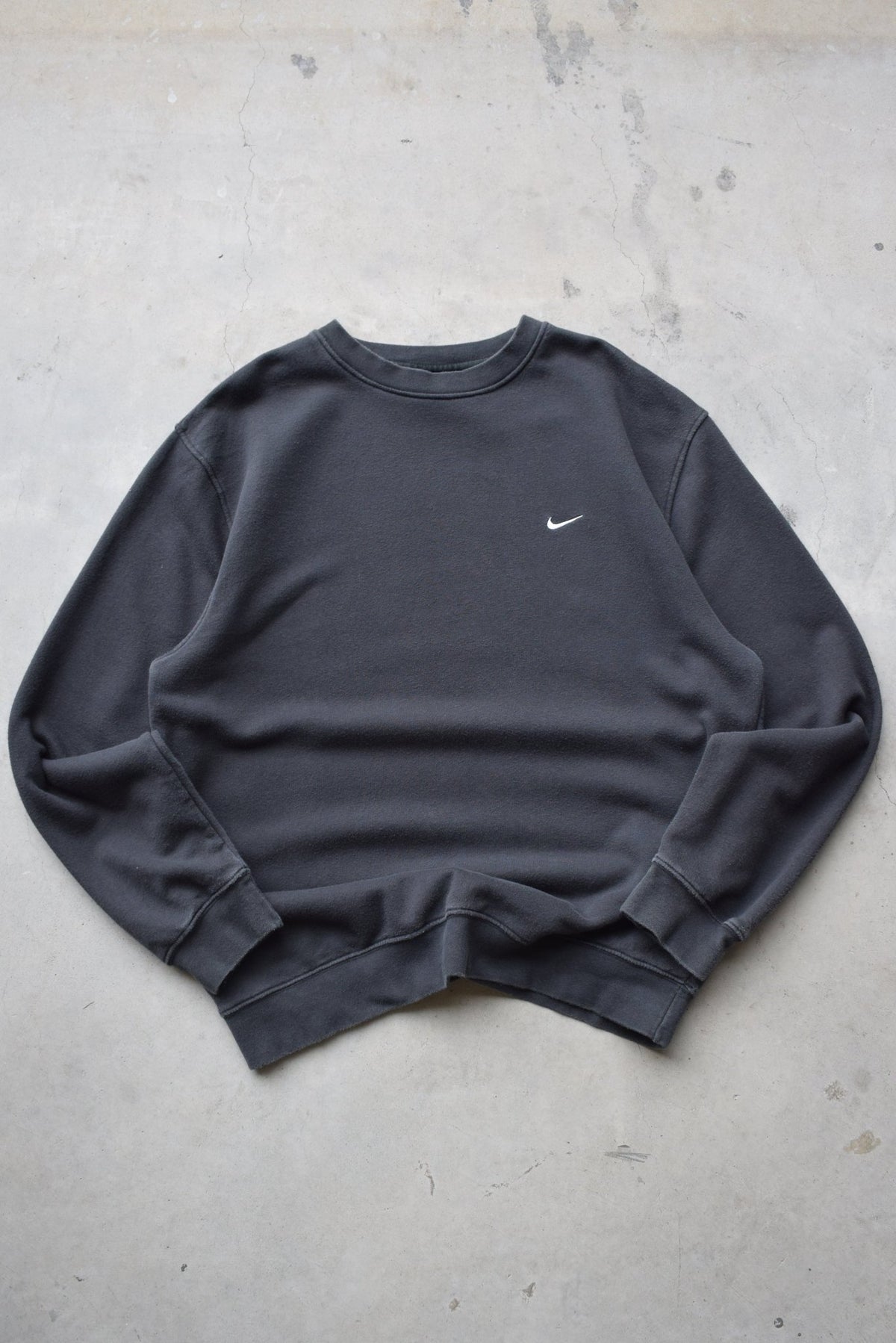 Nike Black Embroidered Swoosh Crewneck — 2000s (XL) - Retrospective Store
