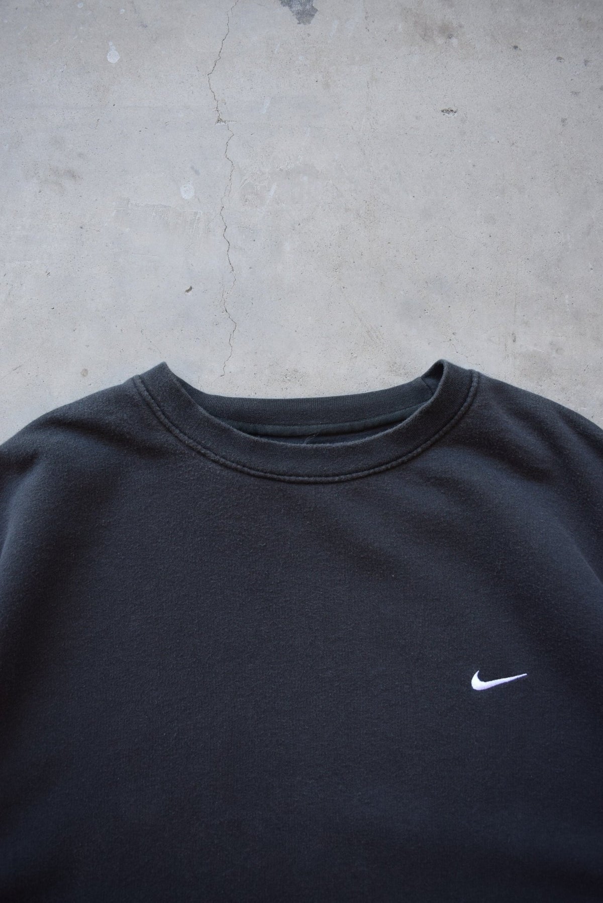 Nike Black Embroidered Swoosh Crewneck — 2000s (XXL) - Retrospective Store