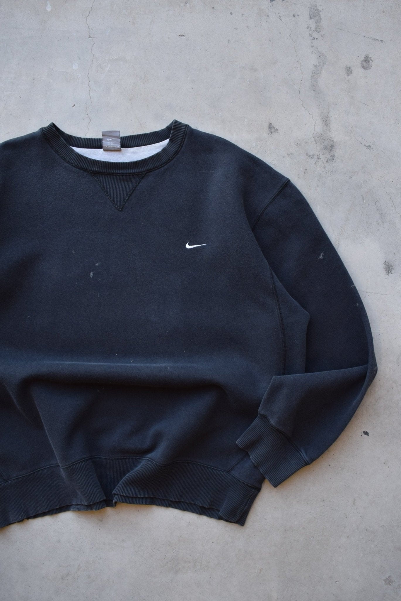 Nike Black Embroidered Swoosh Crewneck — 2000s (XXL) - Retrospective Store