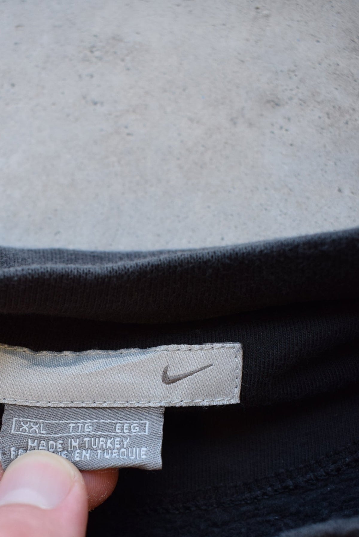 Nike Black Embroidered Swoosh Crewneck — 2000s (XXL) - Retrospective Store