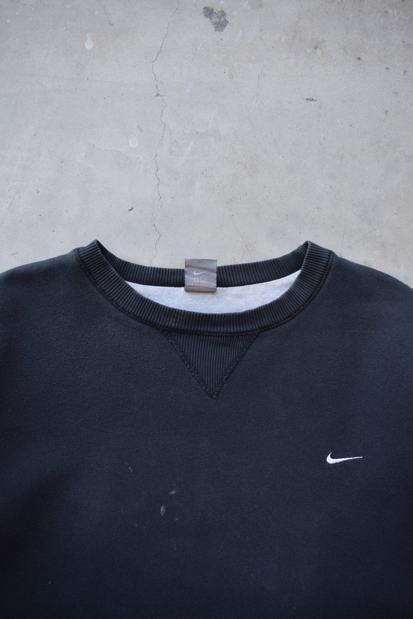 Nike Black Embroidered Swoosh Crewneck — 2000s (XXL) - Retrospective Store
