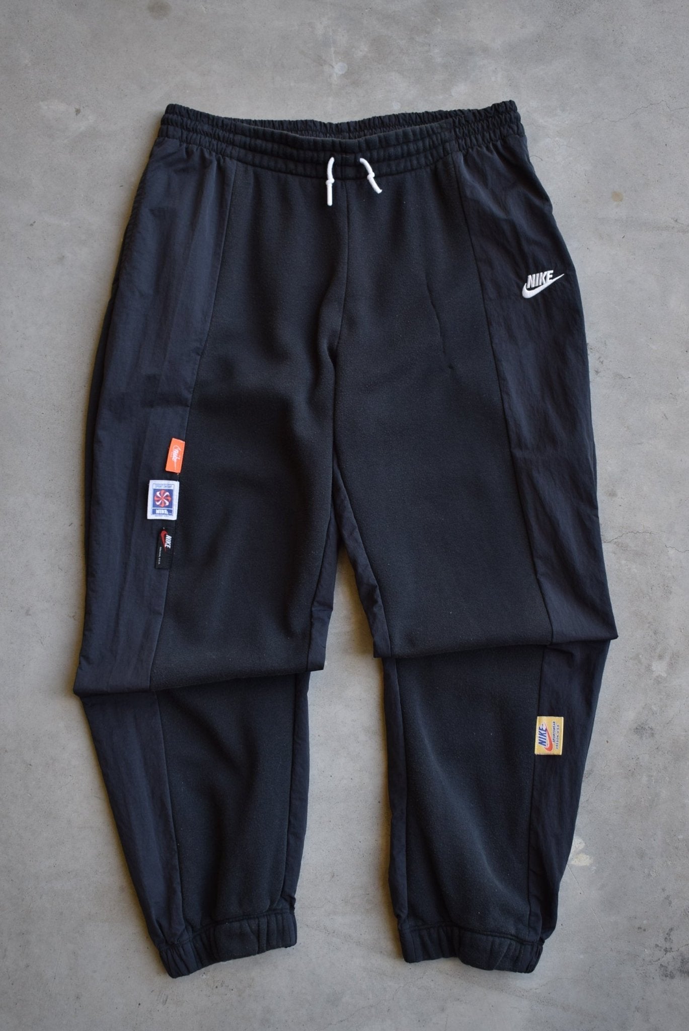 Nike Black Embroidered Swoosh Track Pants — 2000s (L) - Retrospective Store