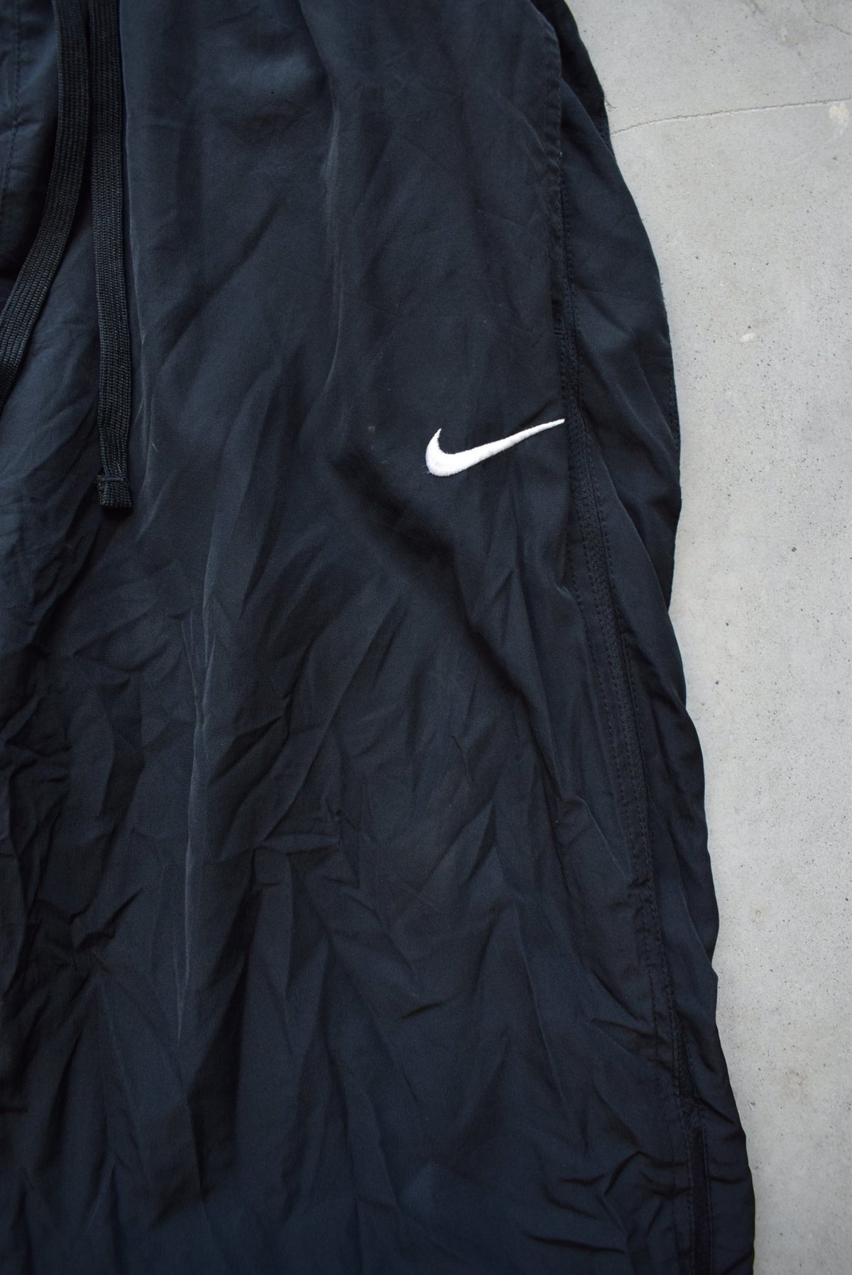 Nike Black Embroidered Swoosh Track Pants — 2000s (L) - Retrospective Store