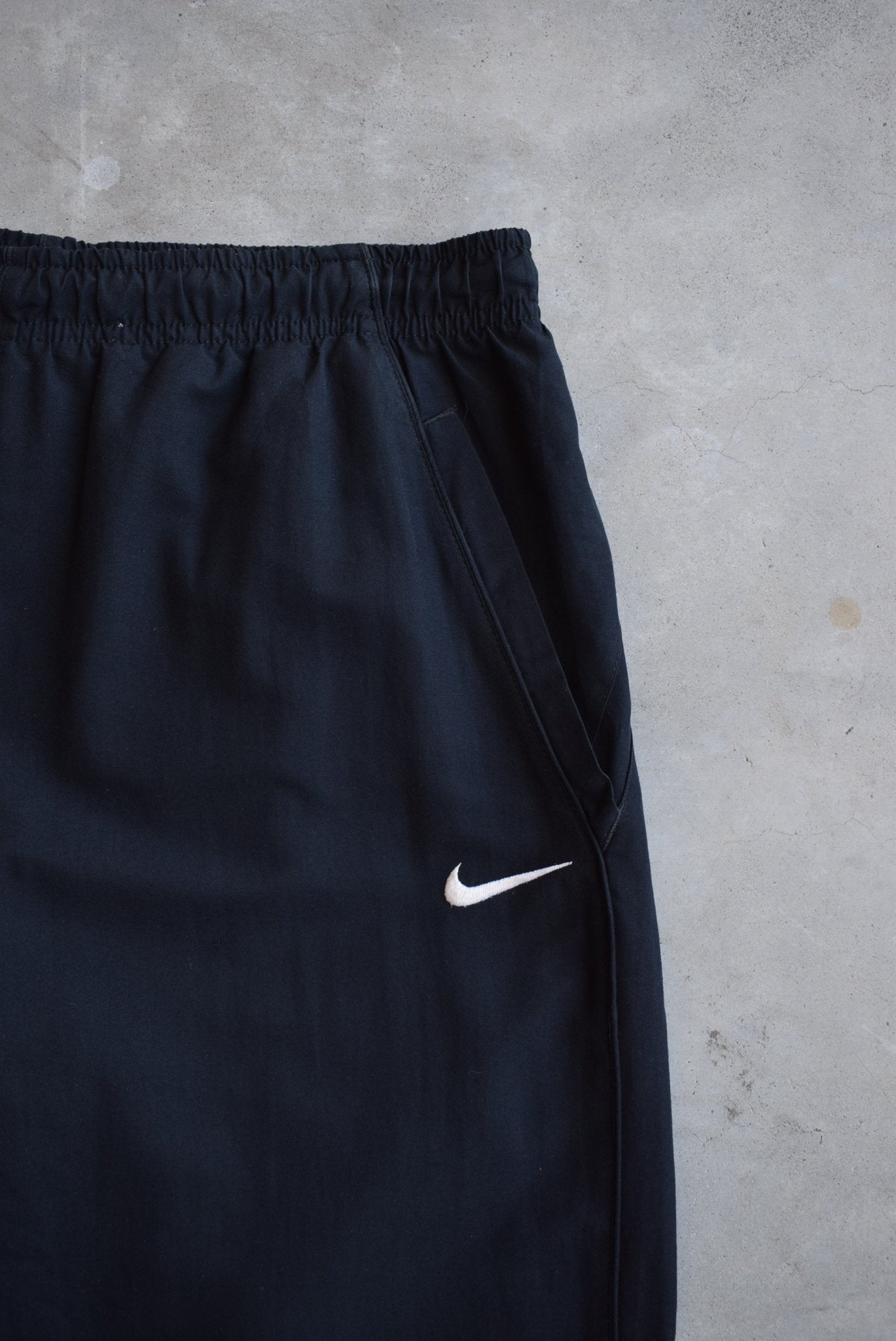 Nike Black Embroidered Swoosh Track Pants — 2000s (M) - Retrospective Store