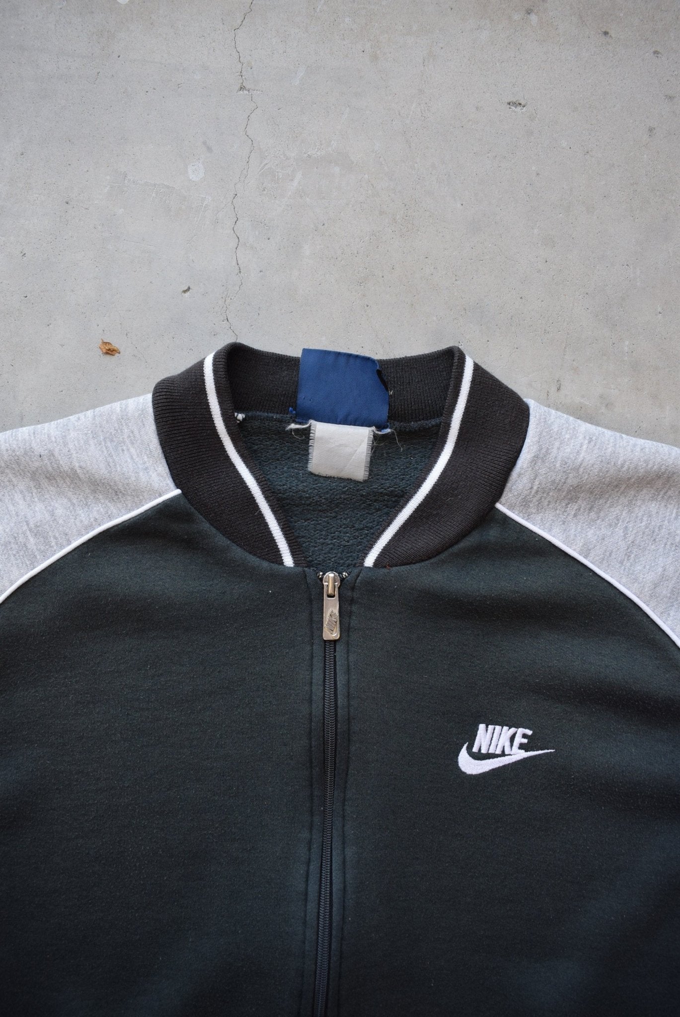Nike Black & Grey Embroidered Swoosh Jacket — 1980s (M/L) - Retrospective Store