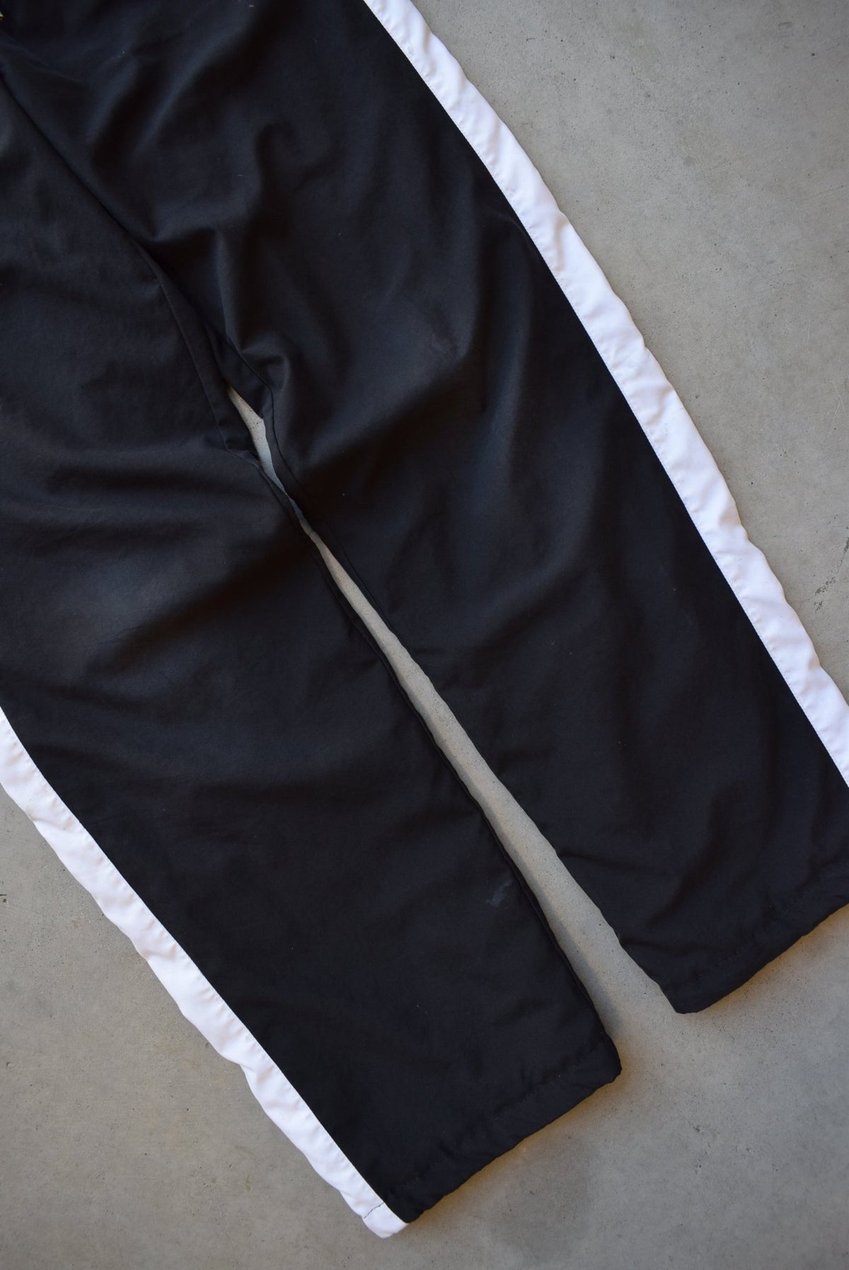 Nike Black & White Embroidered Swoosh Track Pants — 2000s (S/M) - Retrospective Store